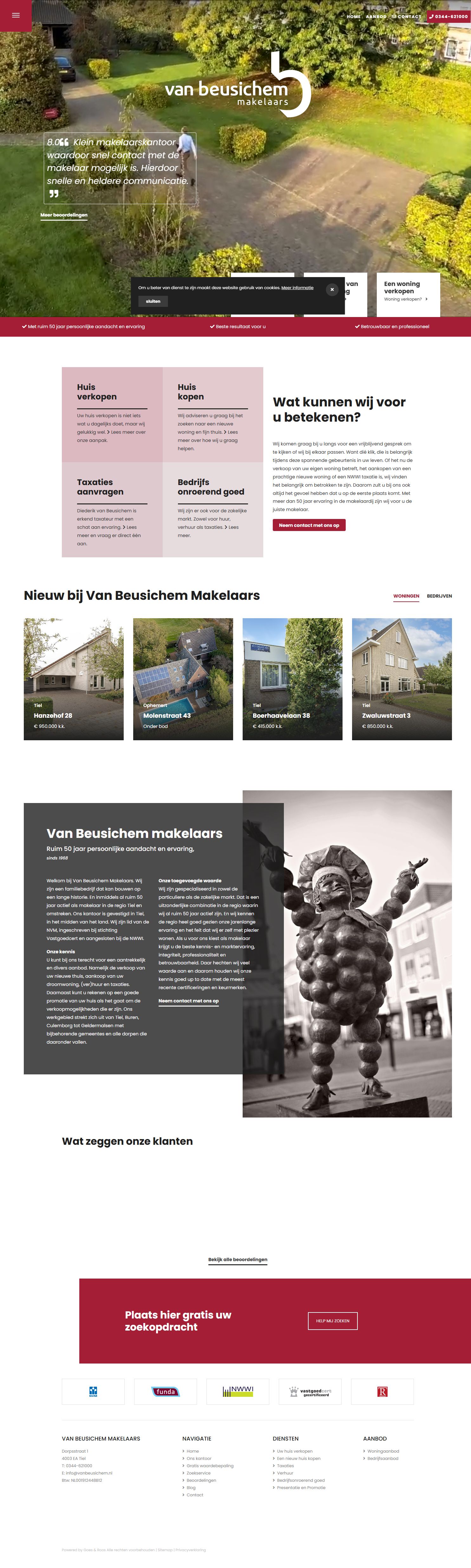 Screenshot van de website van www.vanbeusichem.nl