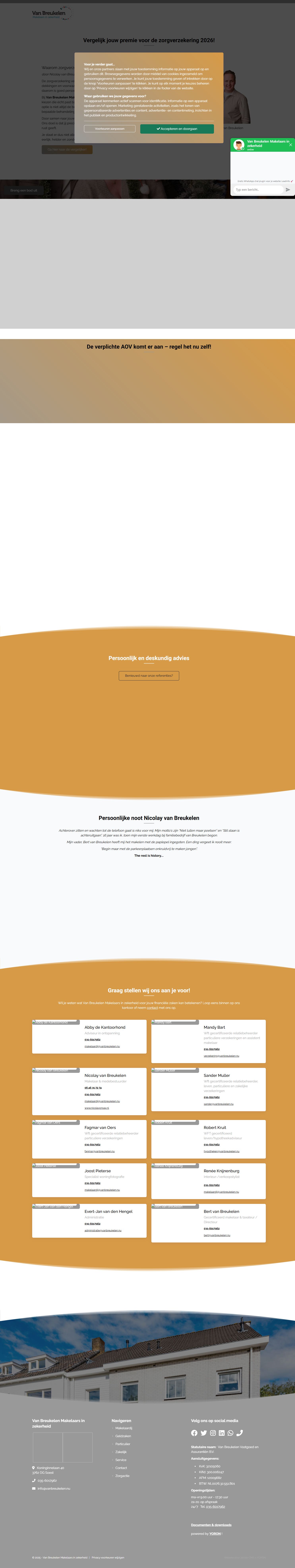 Screenshot of the website of www.vanbreukelen.nu