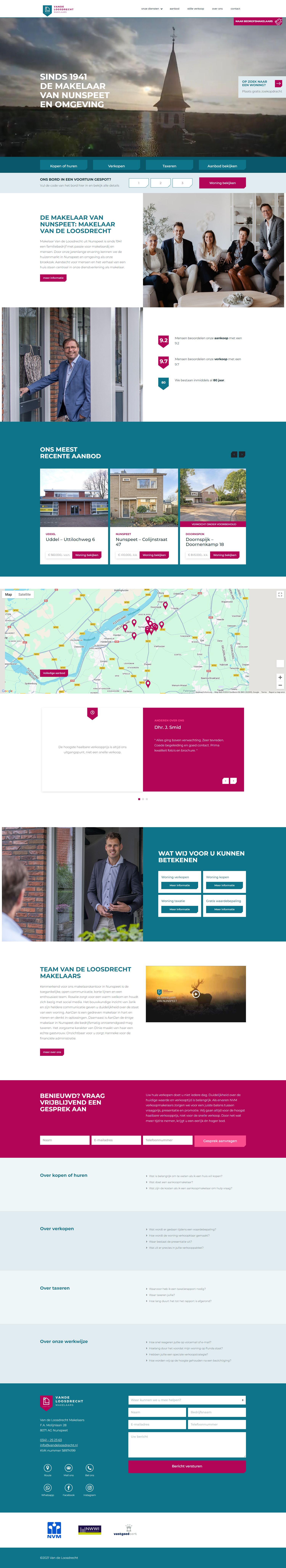 Screenshot van de website van www.vandeloosdrechtmakelaars.nl