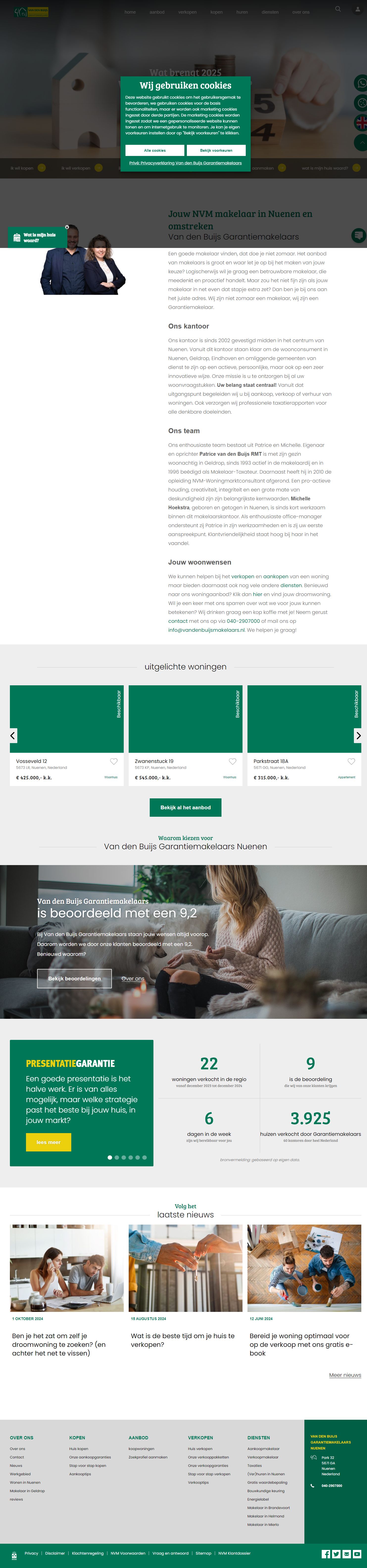 Screenshot van de website van www.vandenbuijsmakelaars.nl