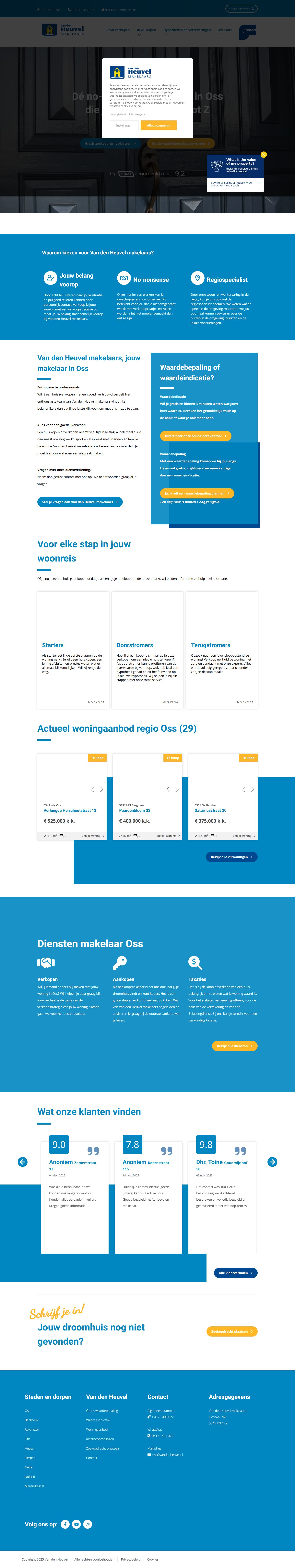 Capture d'écran du site web de www.vandenheuvel.nl