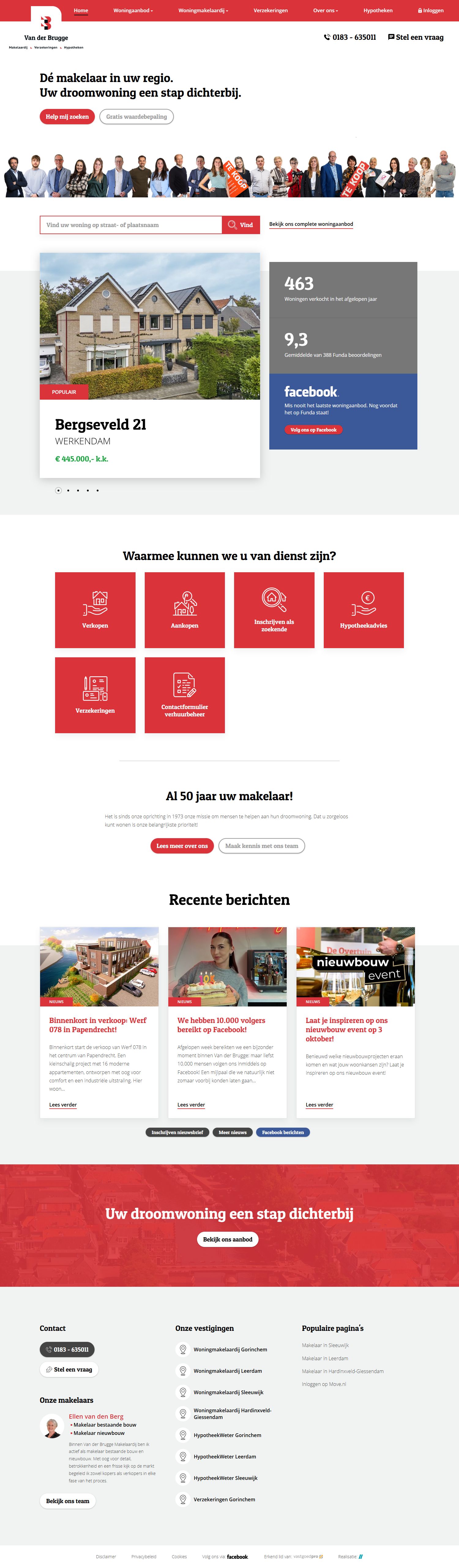 Capture d'écran du site web de www.vanderbrugge.nl