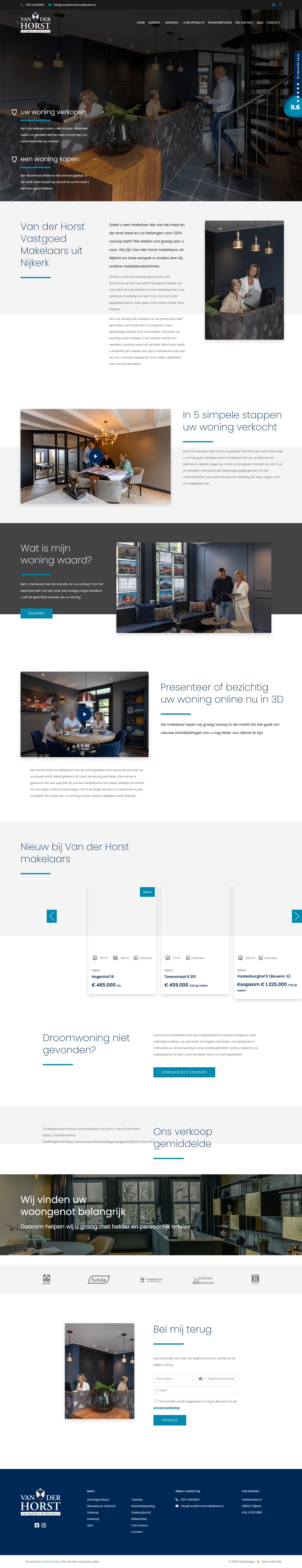 Capture d'écran du site web de www.vanderhorstmakelaars.nl