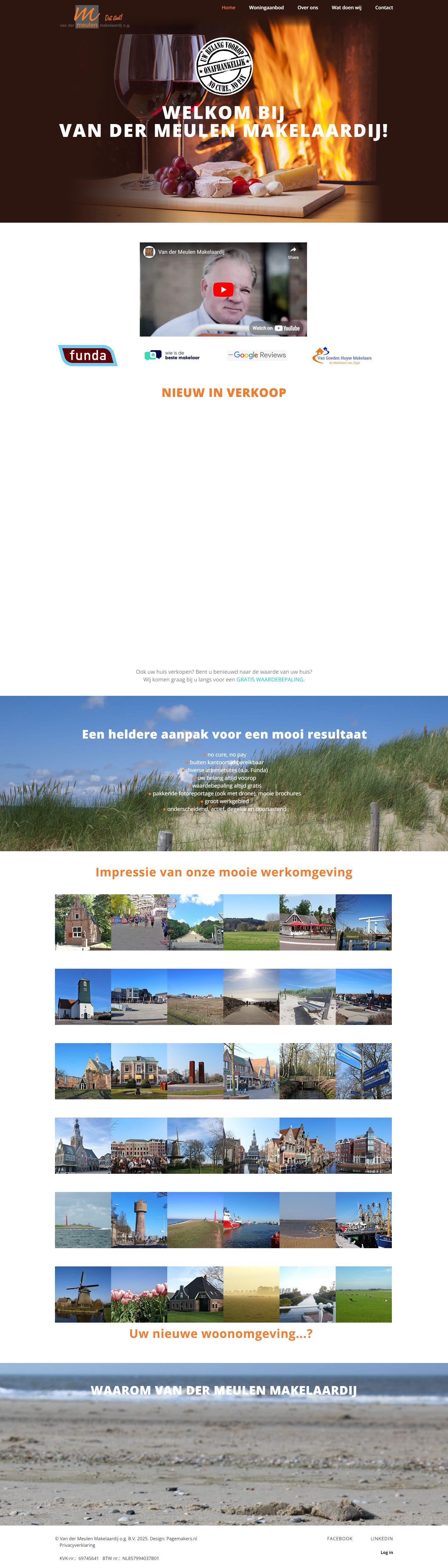 Screenshot van de website van www.vandermeulenmakelaardij.nl