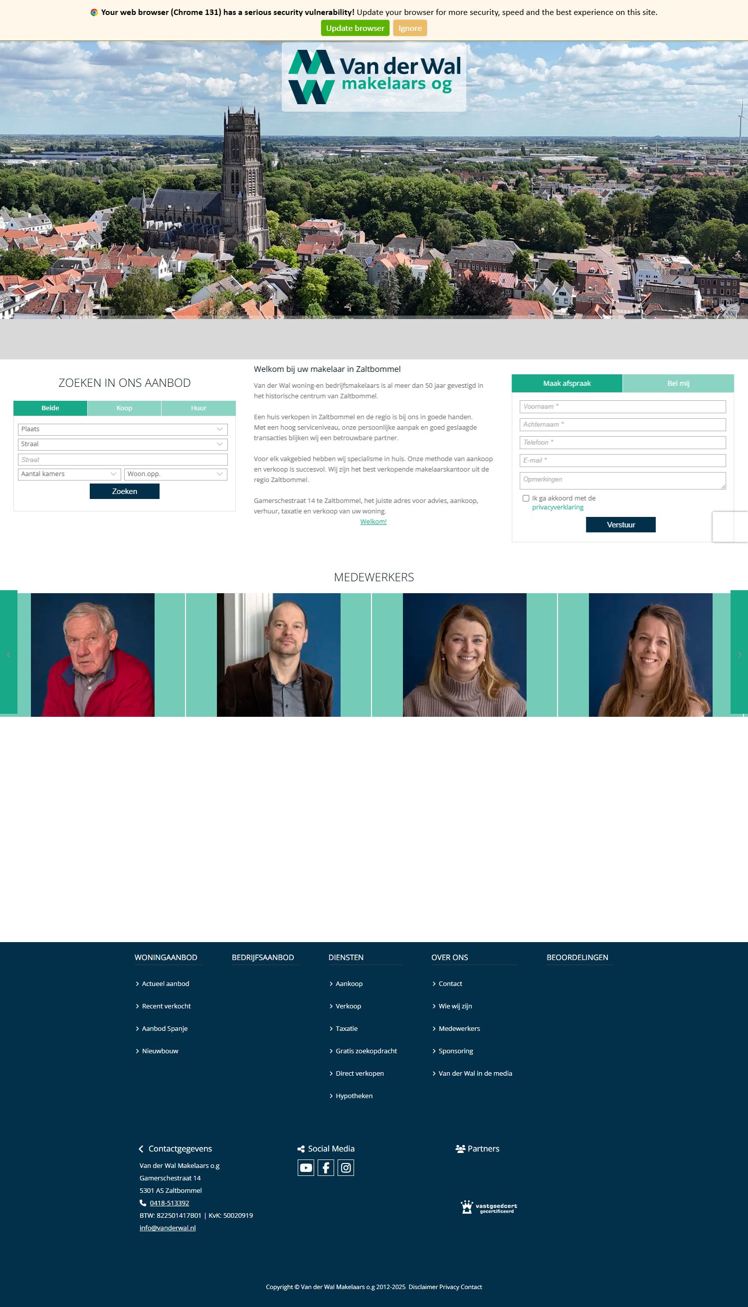 Kantoorfoto Van der Wal makelaars