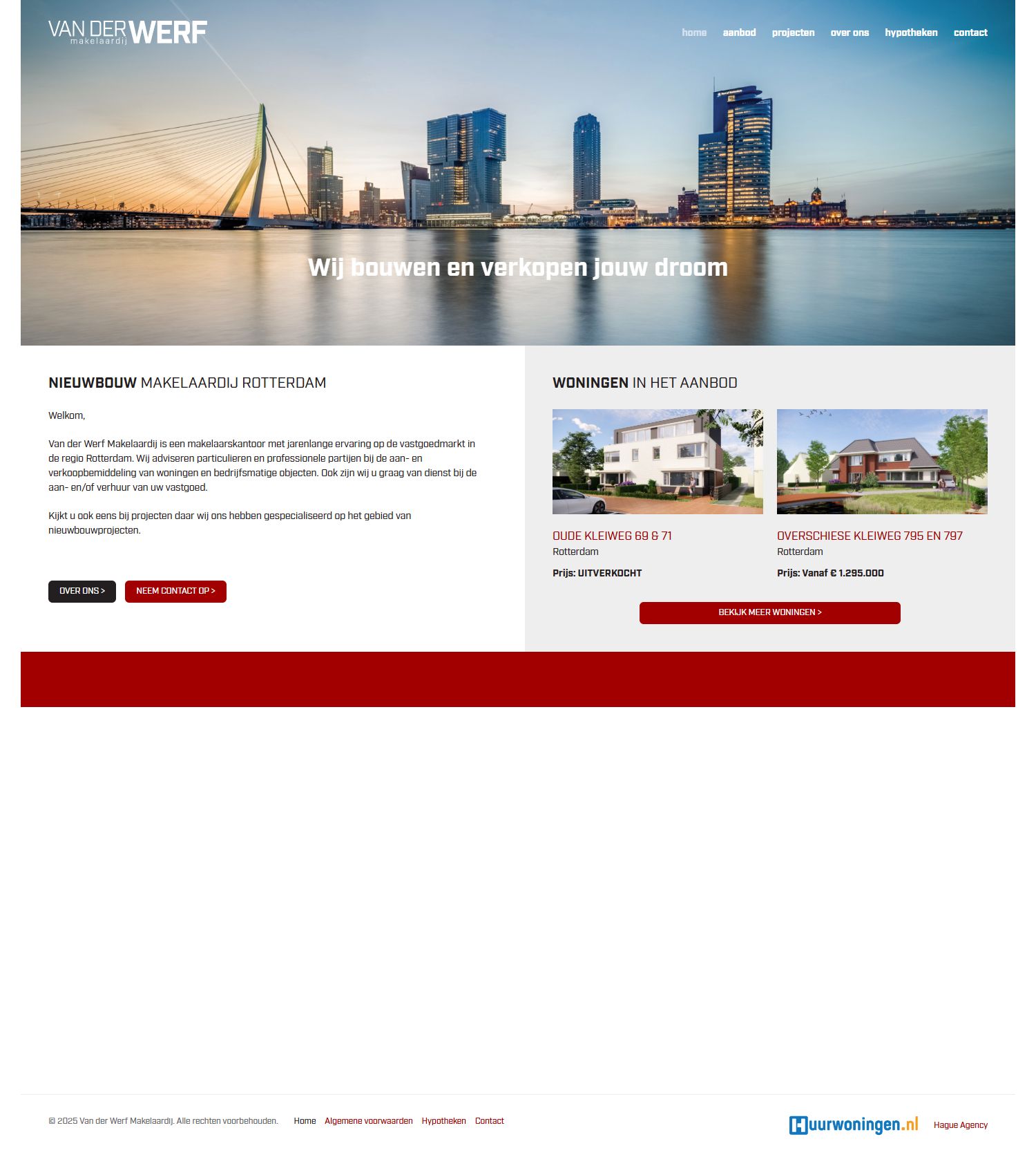 Screenshot van de website van www.vanderwerfmakelaardij.nl