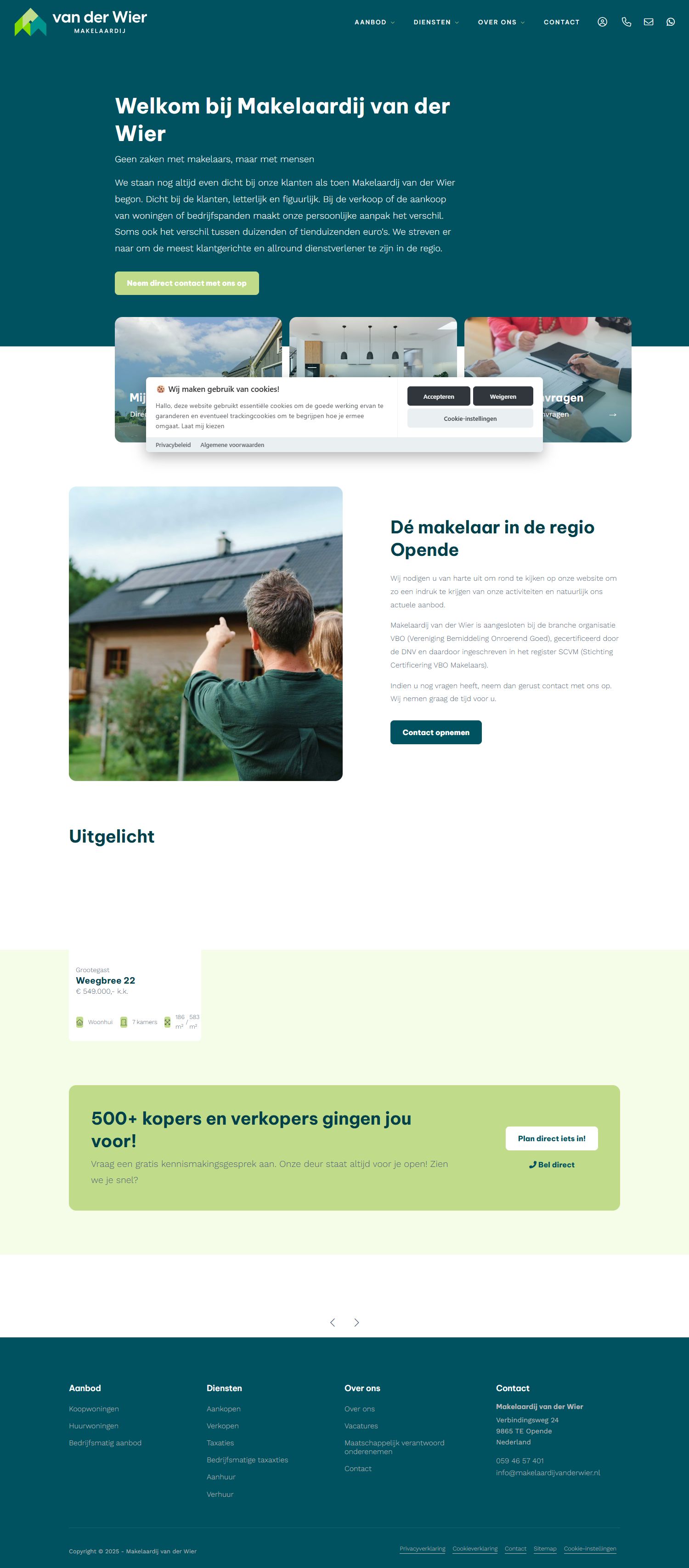 Capture d'écran du site web de www.makelaardijvanderwier.nl