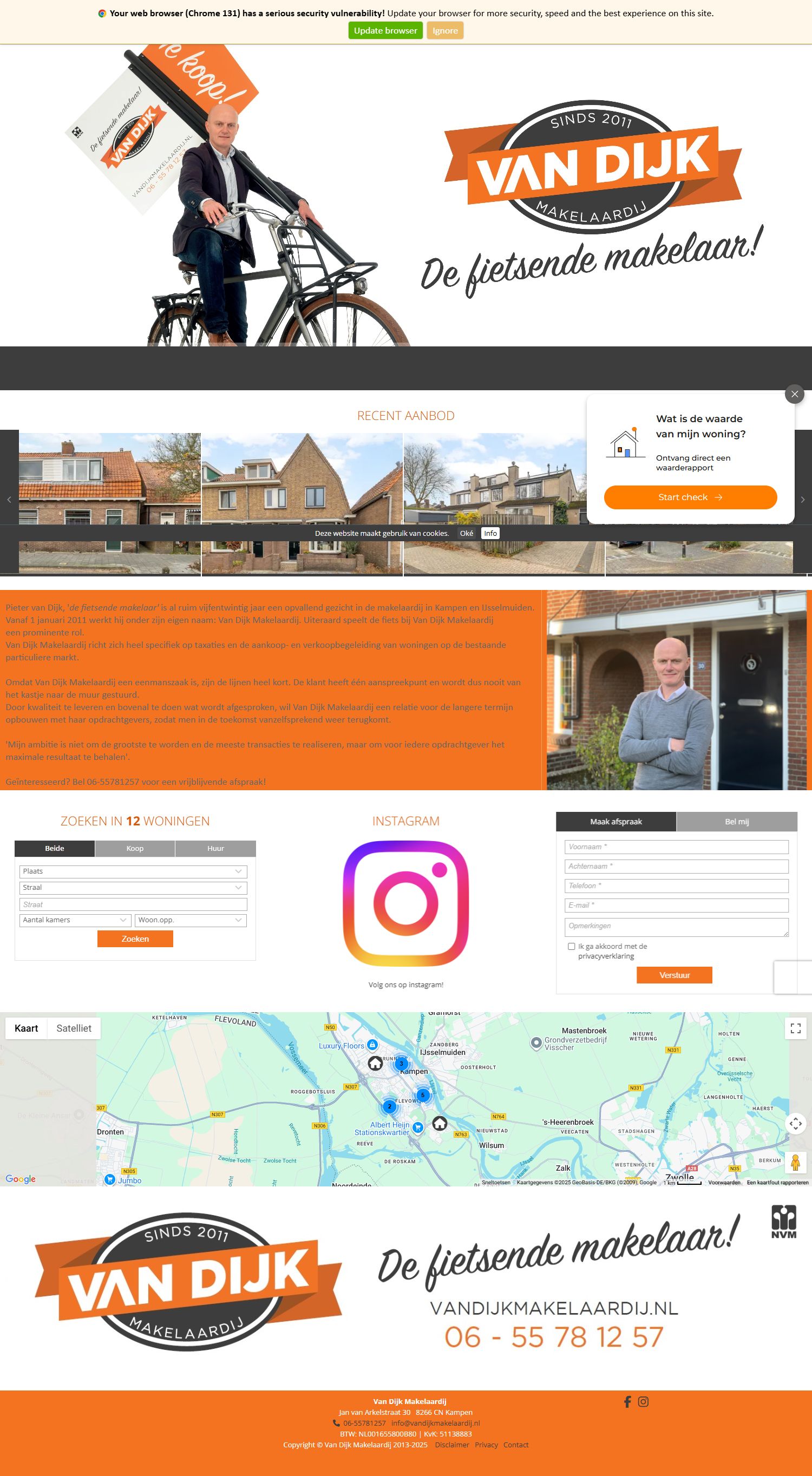 Capture d'écran du site web de www.vandijkmakelaardij.nl