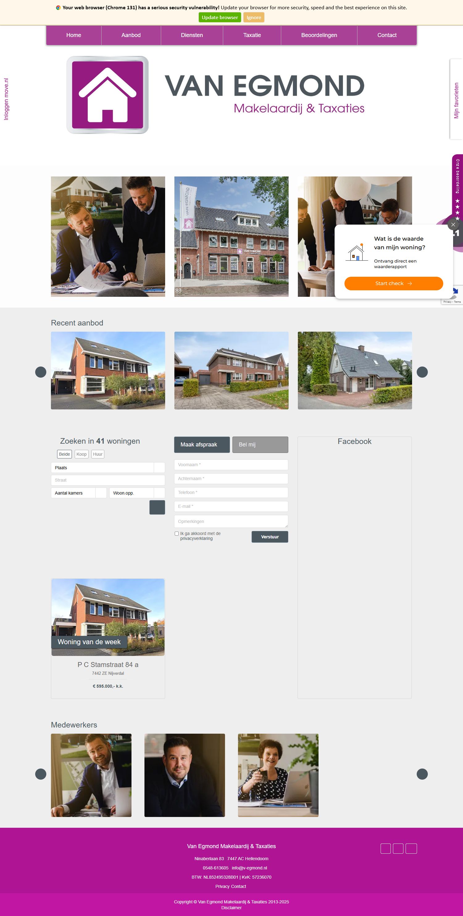 Capture d'écran du site web de www.v-egmond.nl