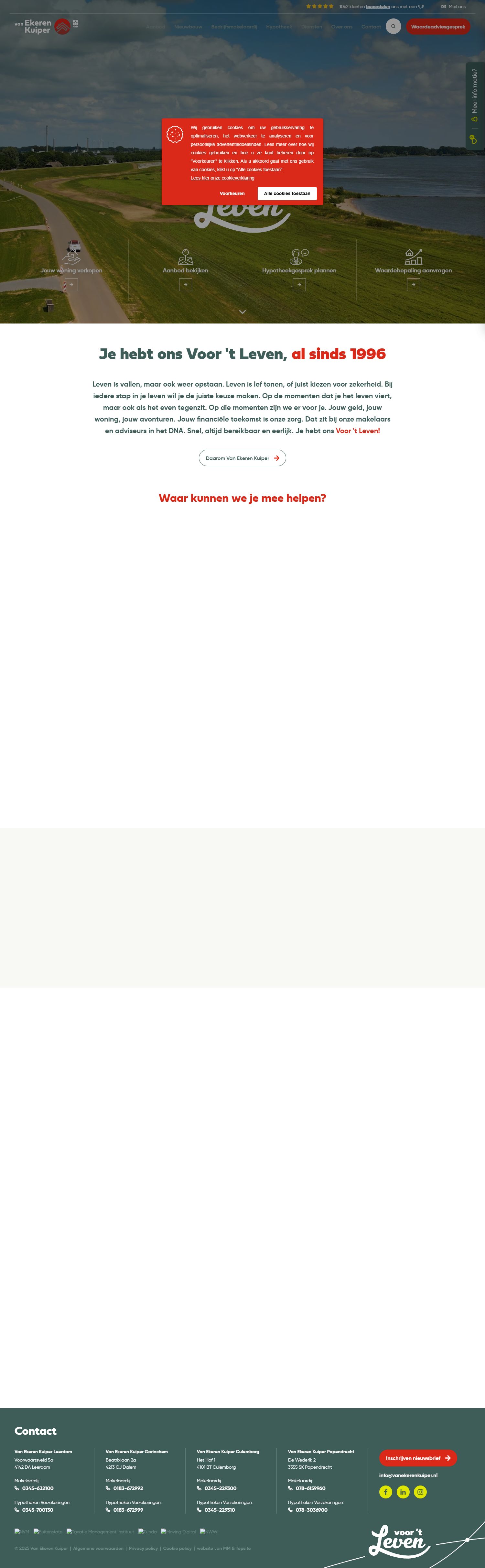 Screenshot of the website of www.vanekerenkuiper.nl