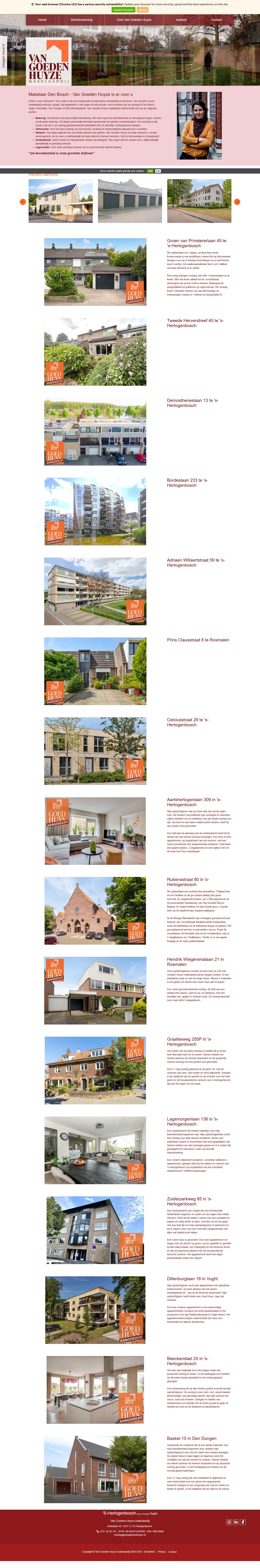 Screenshot der Website von www.vangoedenhuyze.nl