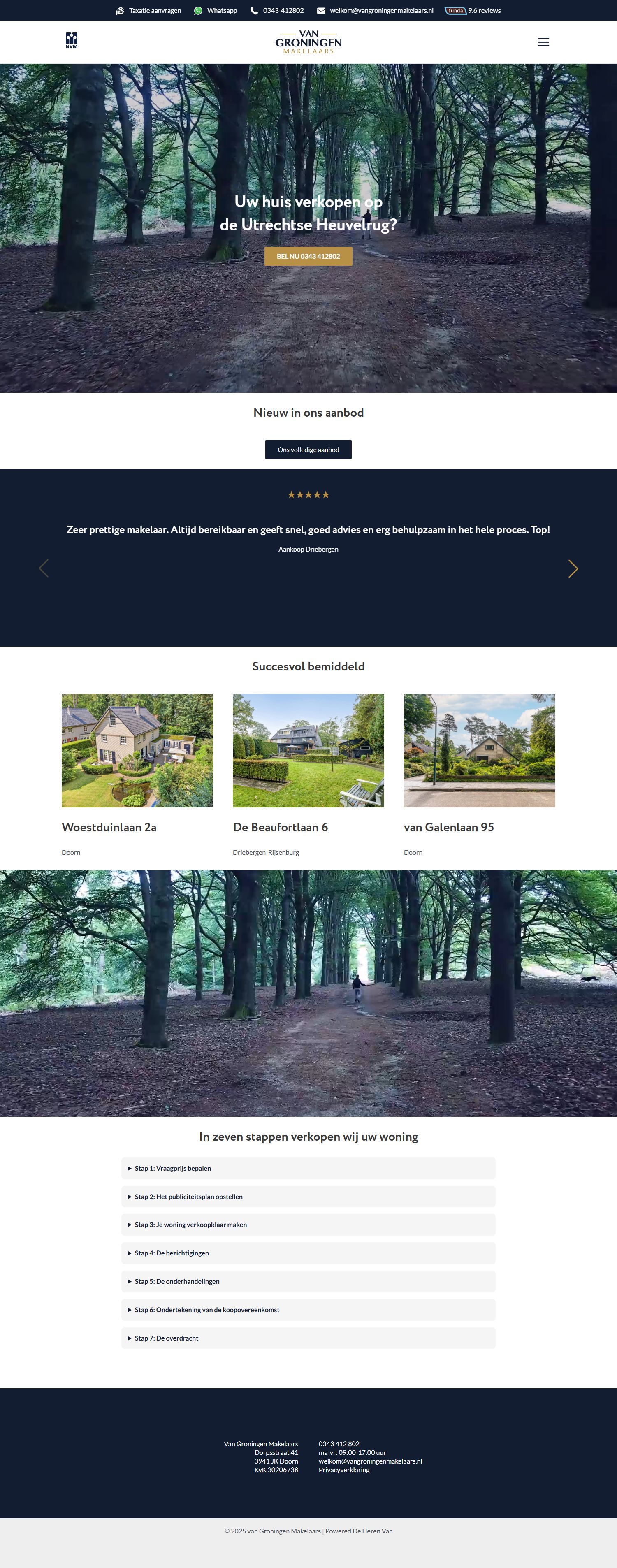 Screenshot van de website van www.vangroningenmakelaars.nl