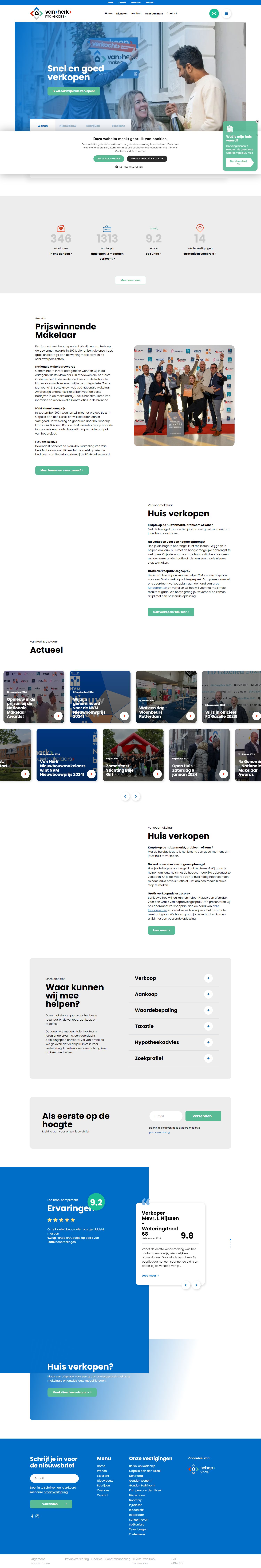 Screenshot van de website van www.vanherk.nl