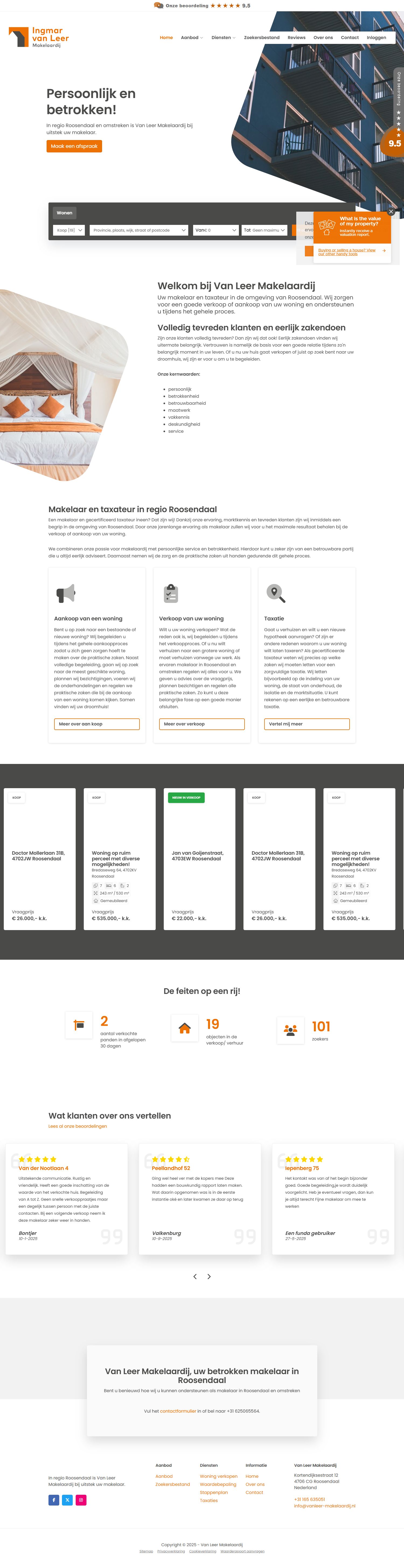 Team foto van Van Leer Makelaardij