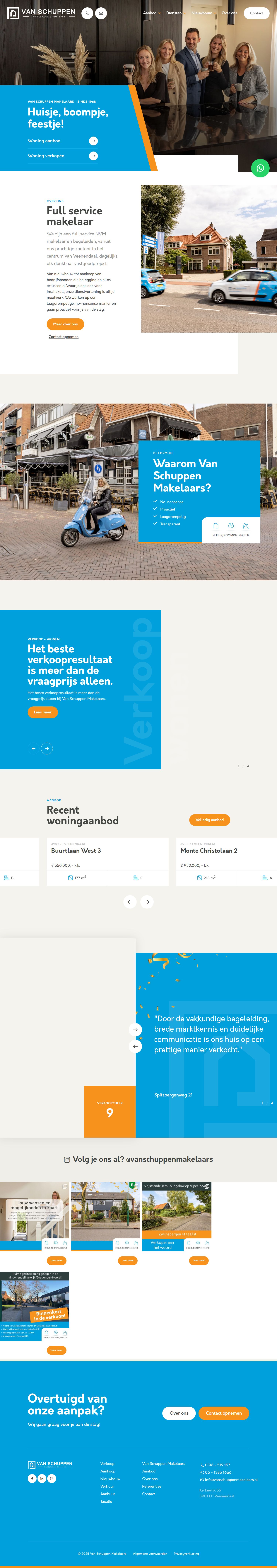 Screenshot van de website van www.vanschuppenmakelaars.nl