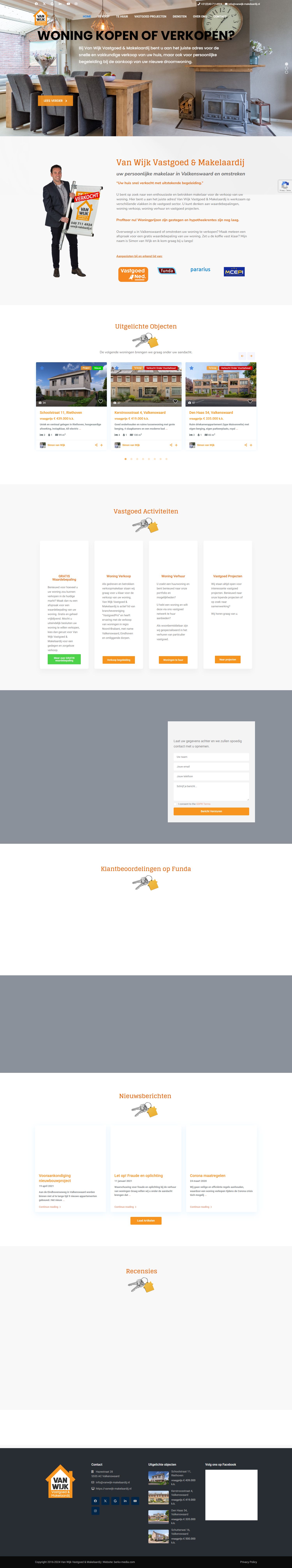 Capture d'écran du site web de www.vanwijk-makelaardij.nl