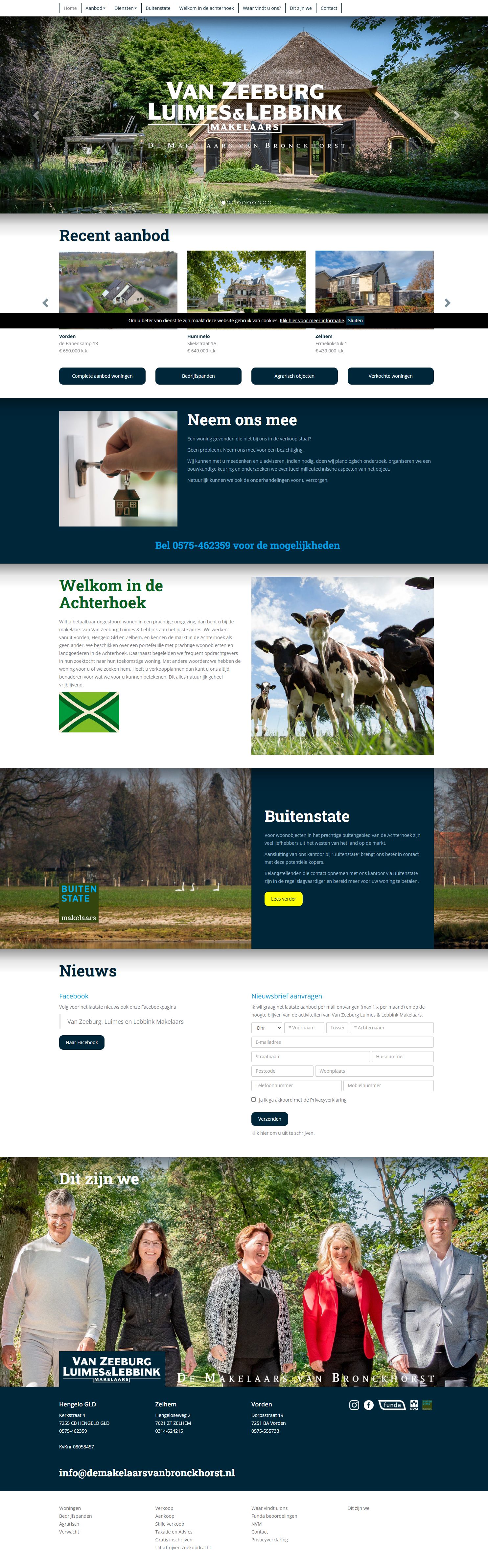 Screenshot of the website of www.demakelaarsvanbronckhorst.nl