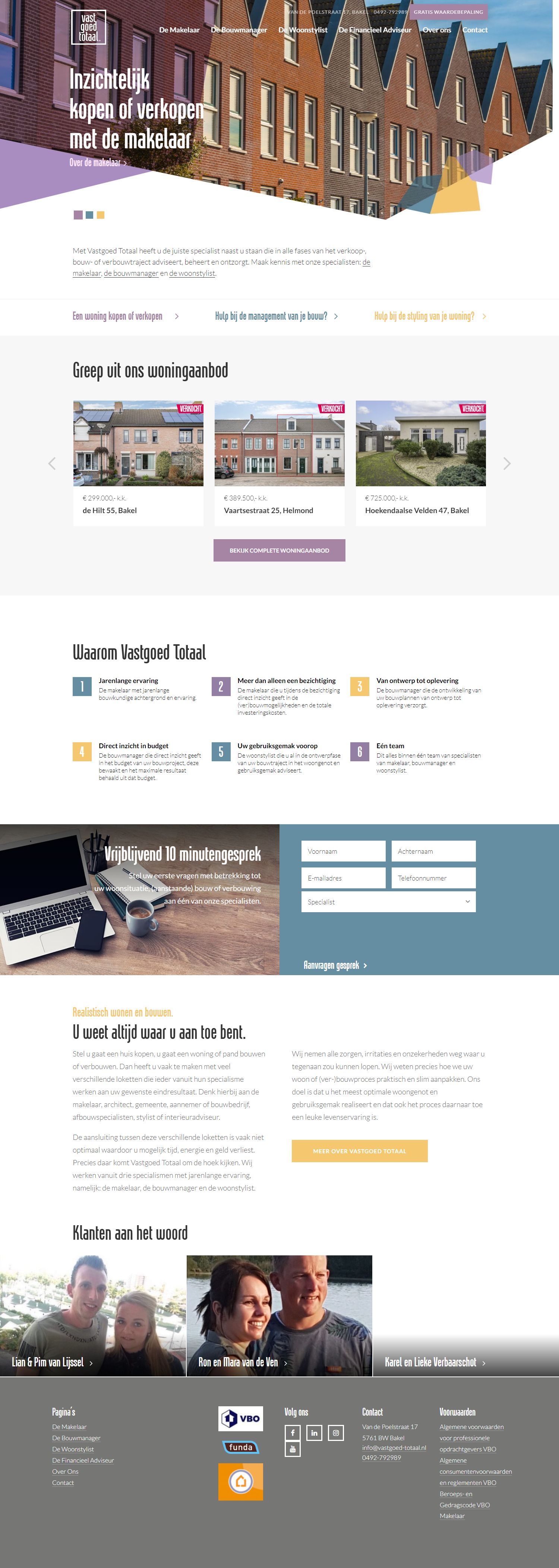 Screenshot van de website van www.vastgoed-totaal.nl