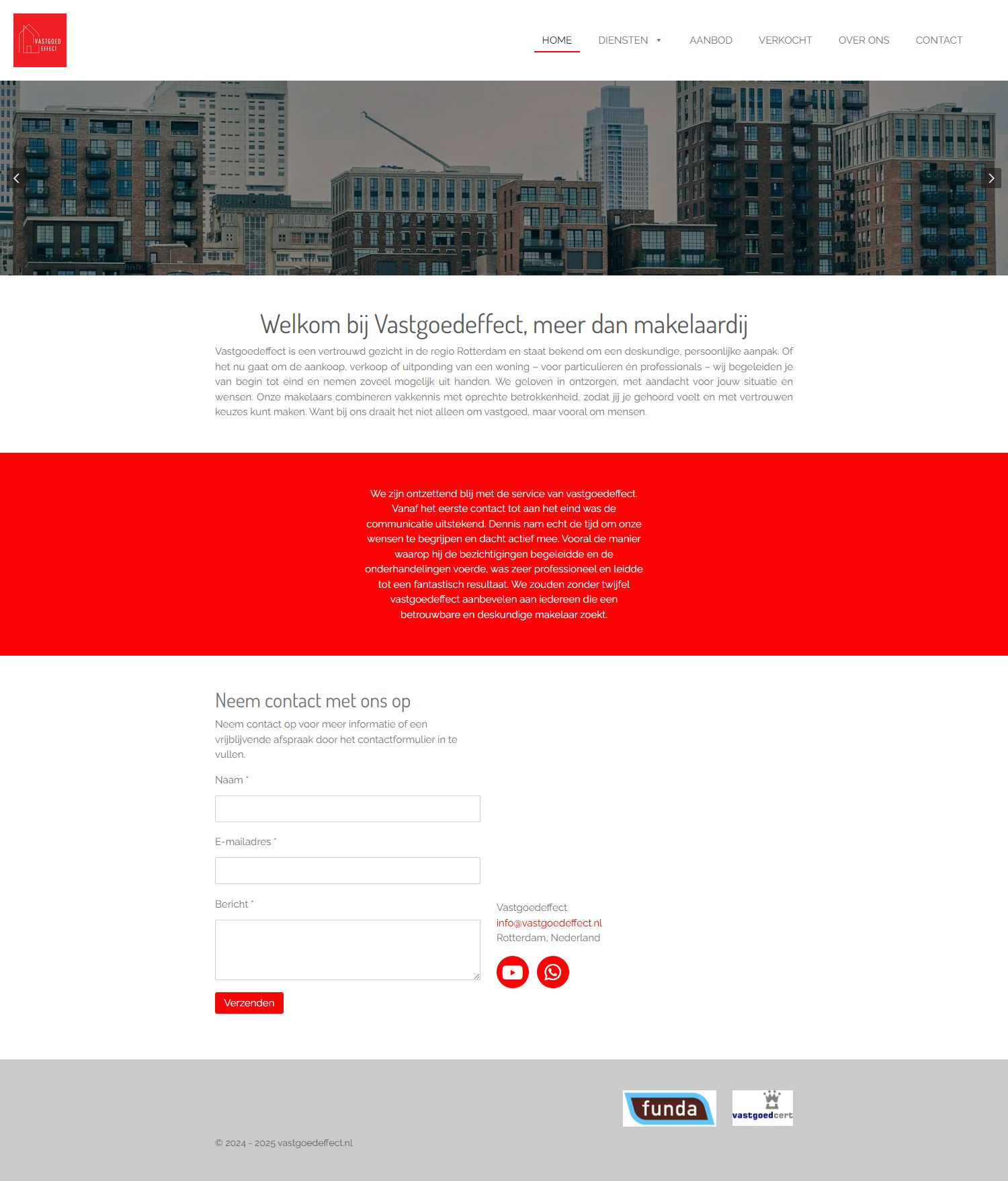 Screenshot of the website of www.vastgoedeffect.nl