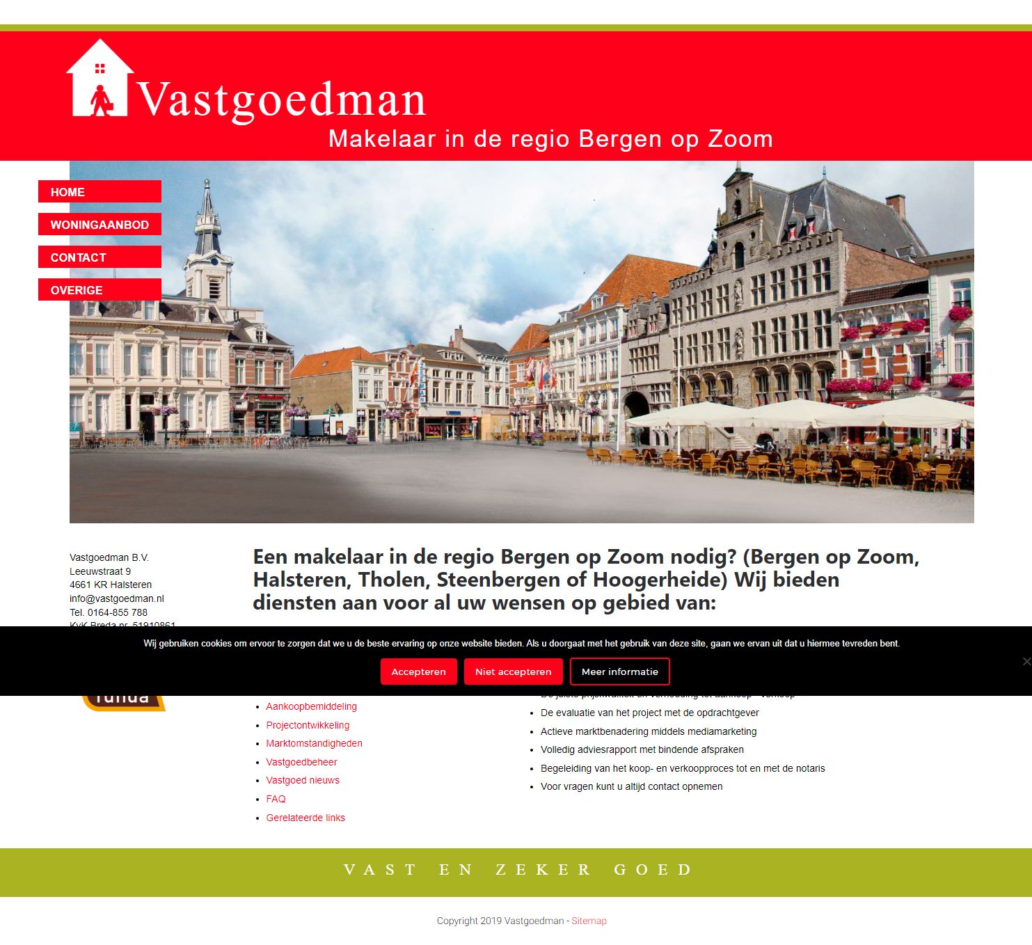 Screenshot van de website van www.vastgoedman.nl