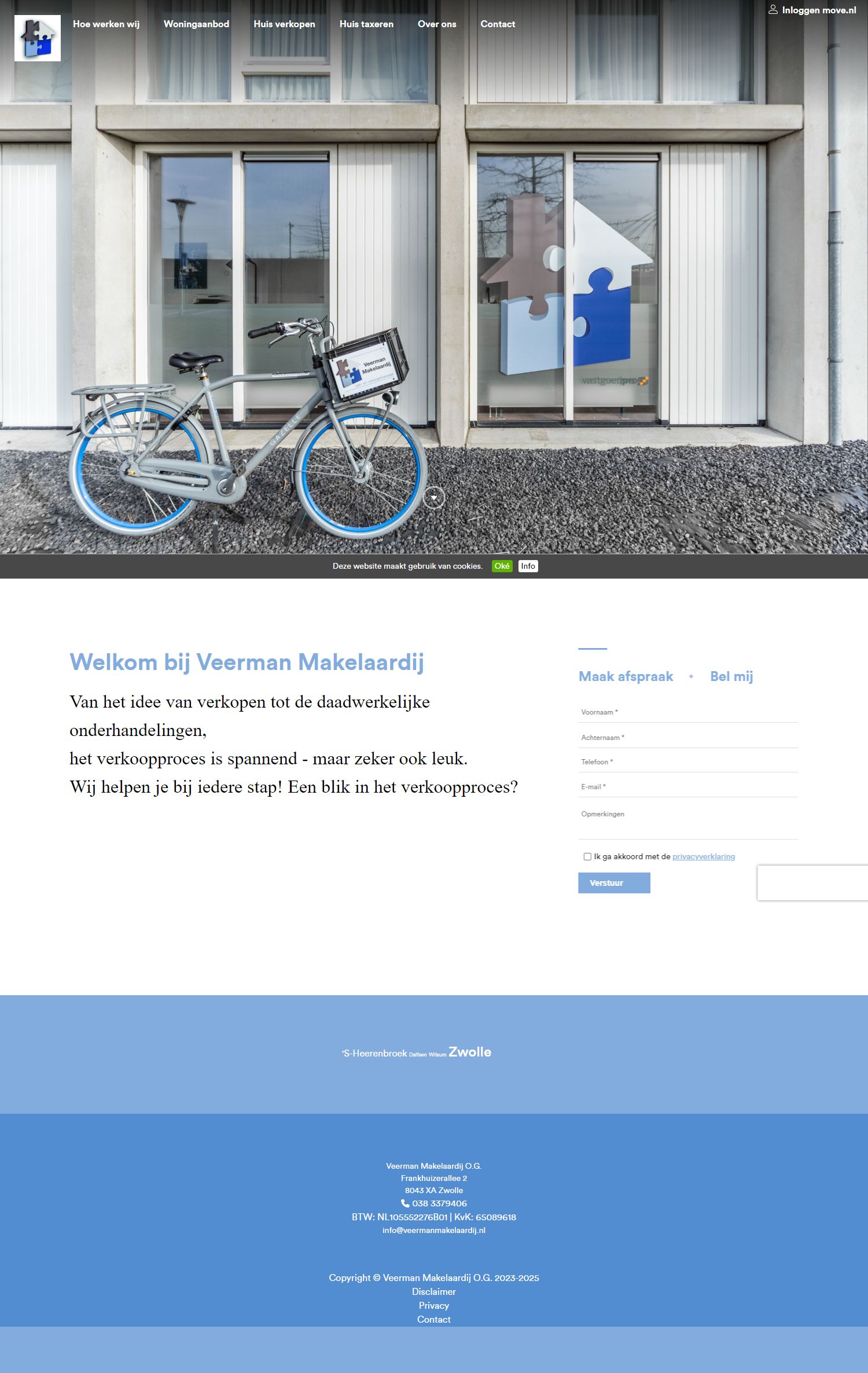 Screenshot van de website van www.veermanmakelaardij.nl