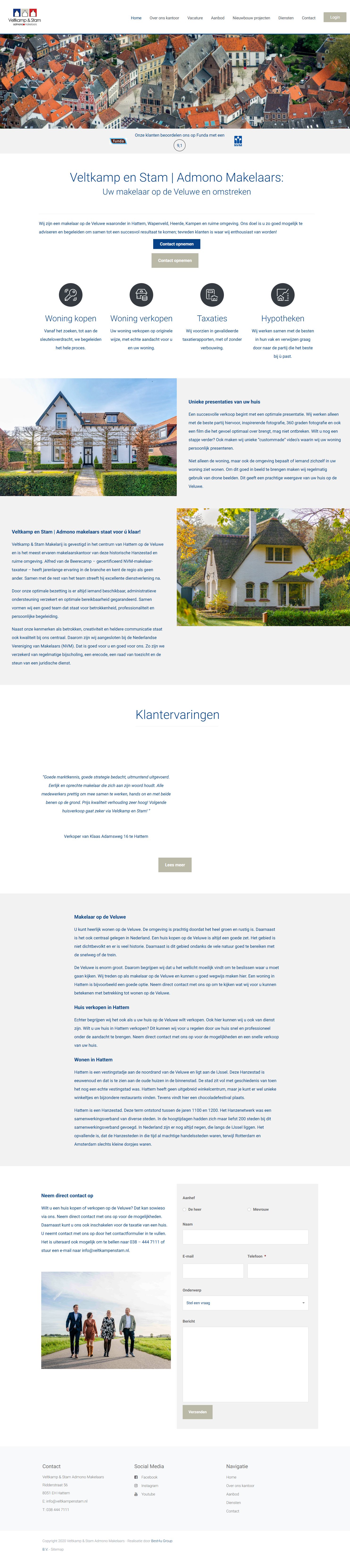 Screenshot of the website of www.veltkampenstam.nl