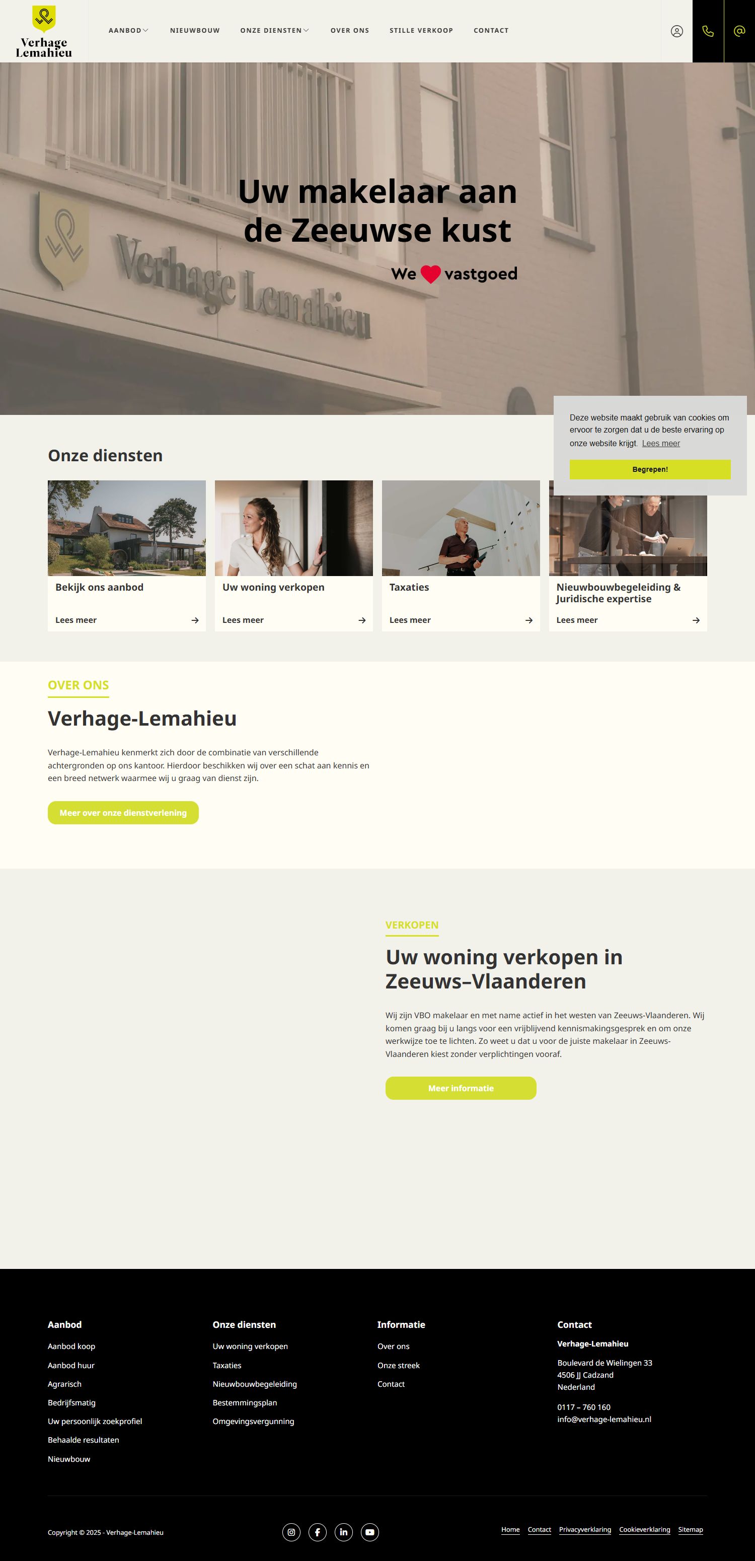 Capture d'écran du site web de www.verhage-lemahieu.nl