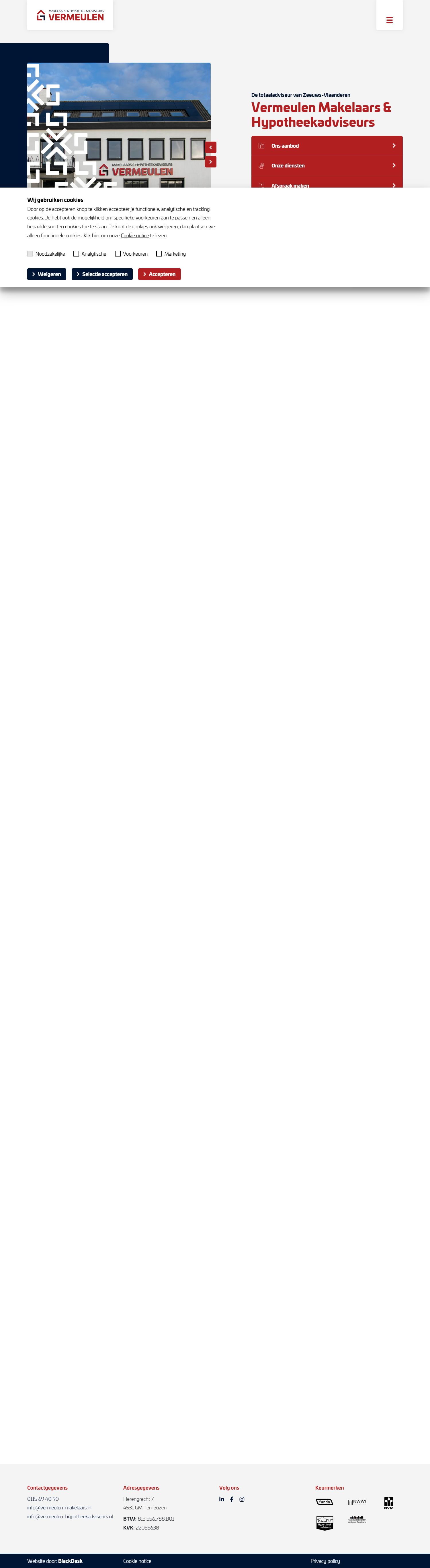 Capture d'écran du site web de www.vermeulen-makelaars.nl
