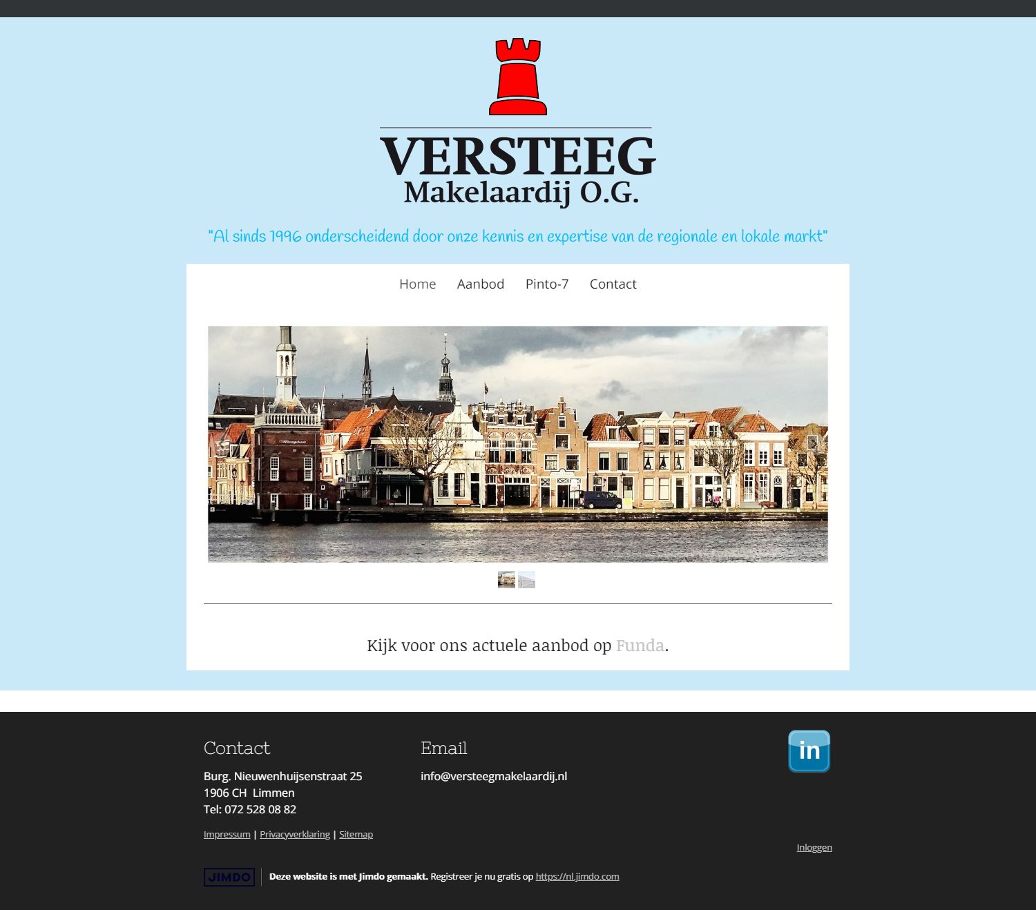 Screenshot van de website van www.versteegmakelaardij.nl