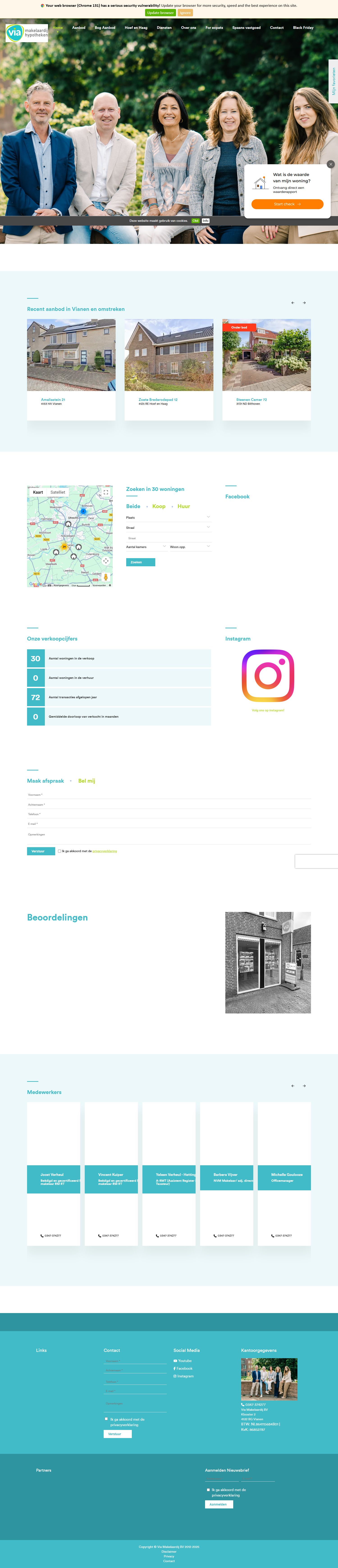 Capture d'écran du site web de www.viamakelaardij.nl