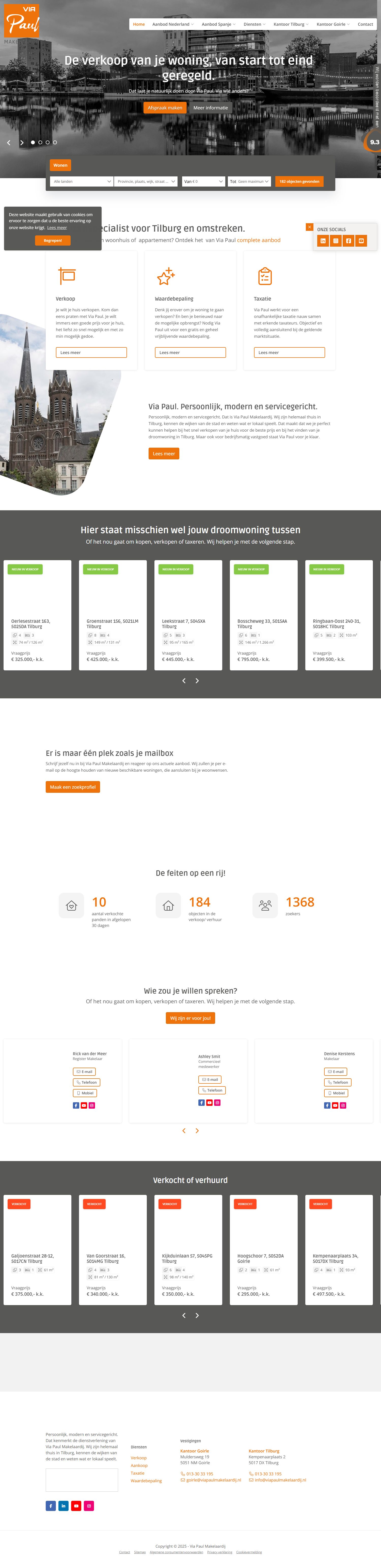 Capture d'écran du site web de www.viapaulmakelaardij.nl