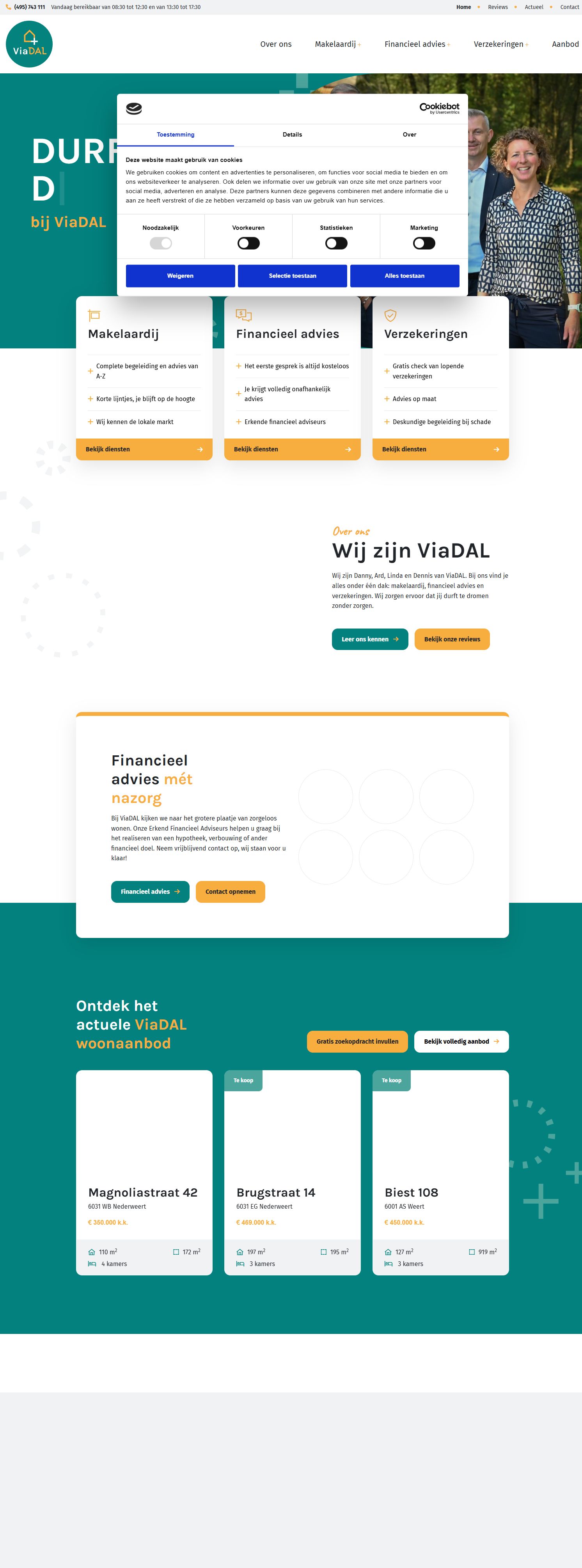 Team photo of ViaDal Makelaardij, Financieel Advies & Verzekeren