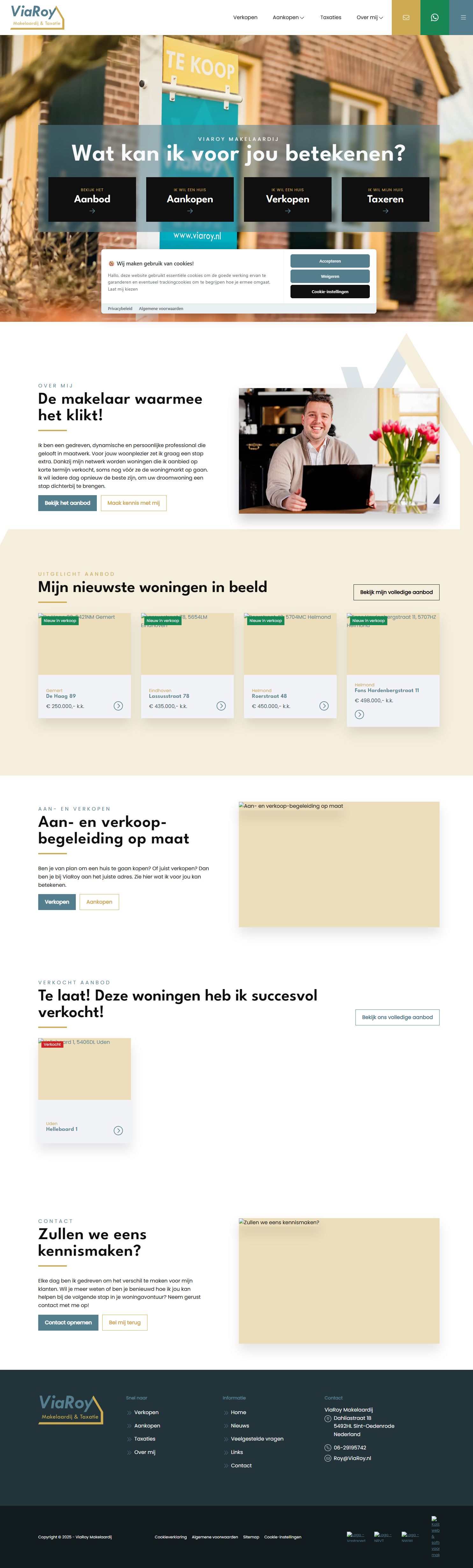 Screenshot of the website of www.viaroy.nl