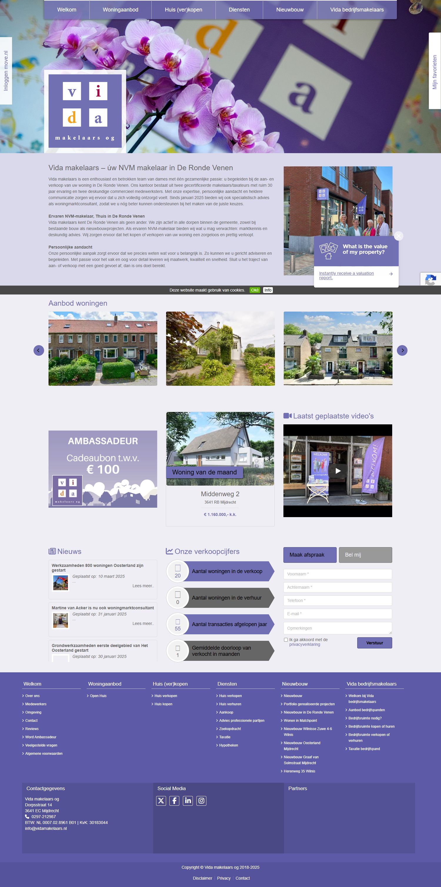 Screenshot der Website von www.vidamakelaars.nl