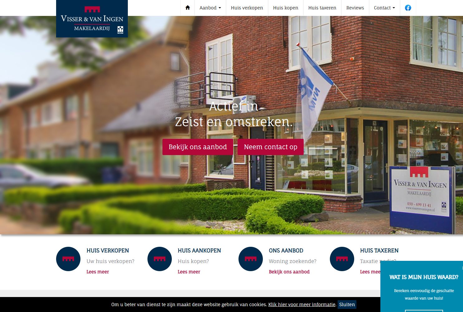 Screenshot of the website of www.visserenvaningen.nl