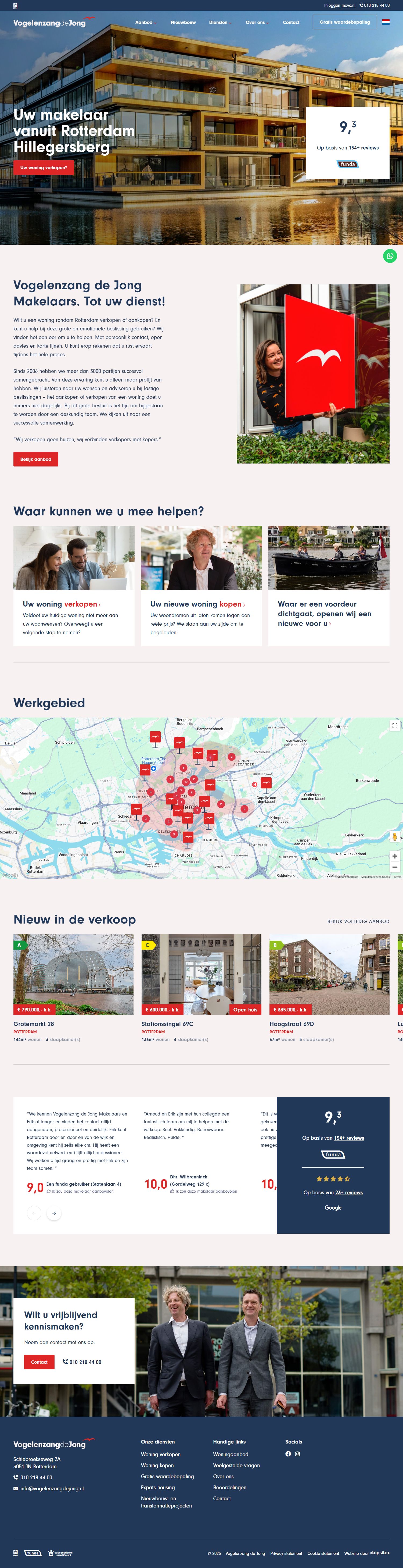 Screenshot van de website van www.vogelenzangdejong.nl