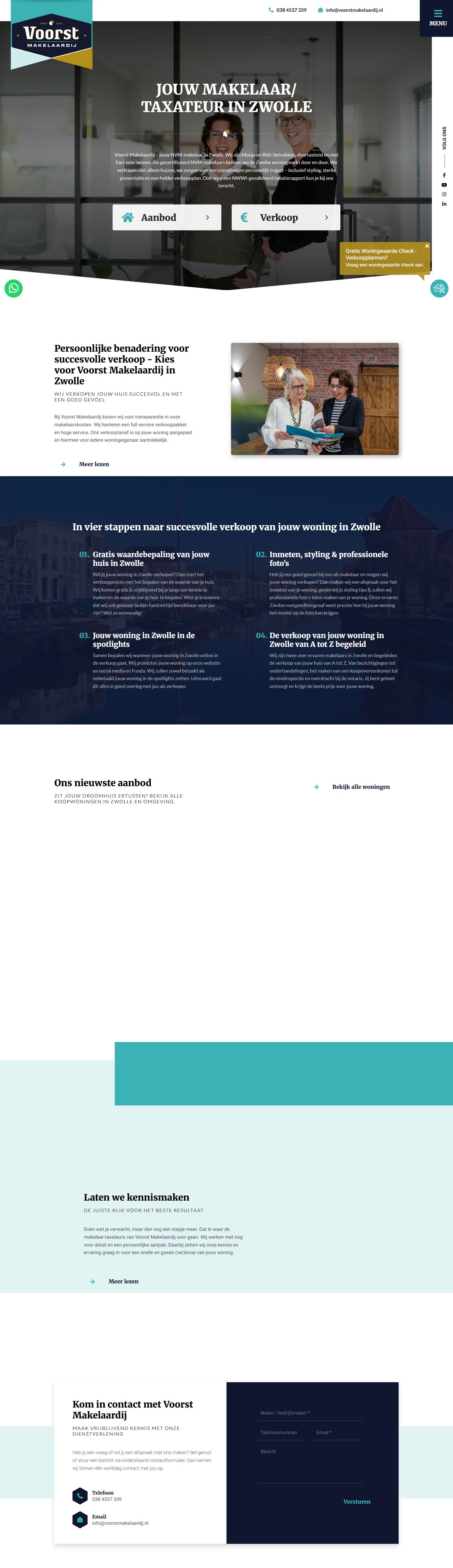 Screenshot of the website of www.voorstmakelaardij.nl