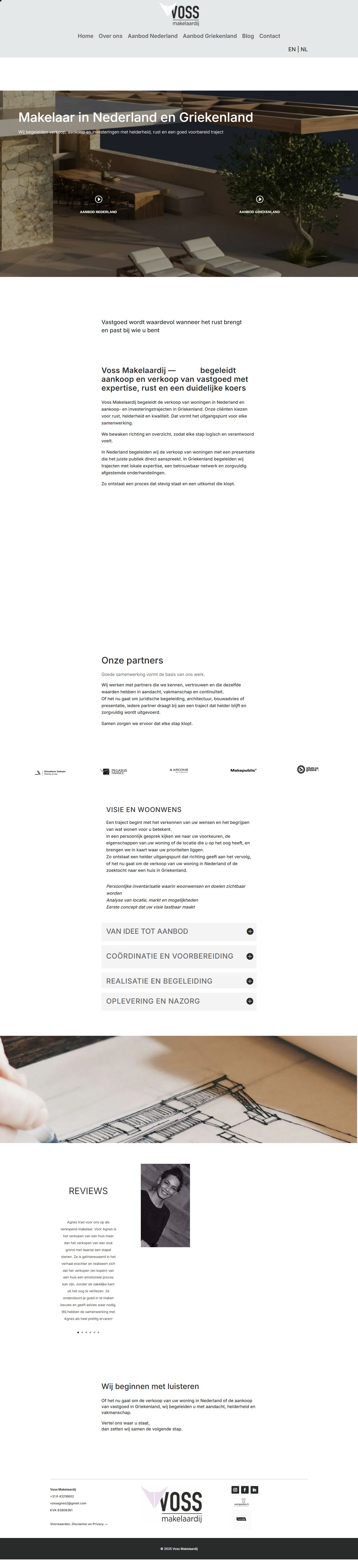 Capture d'écran du site web de vossmakelaardij.nl
