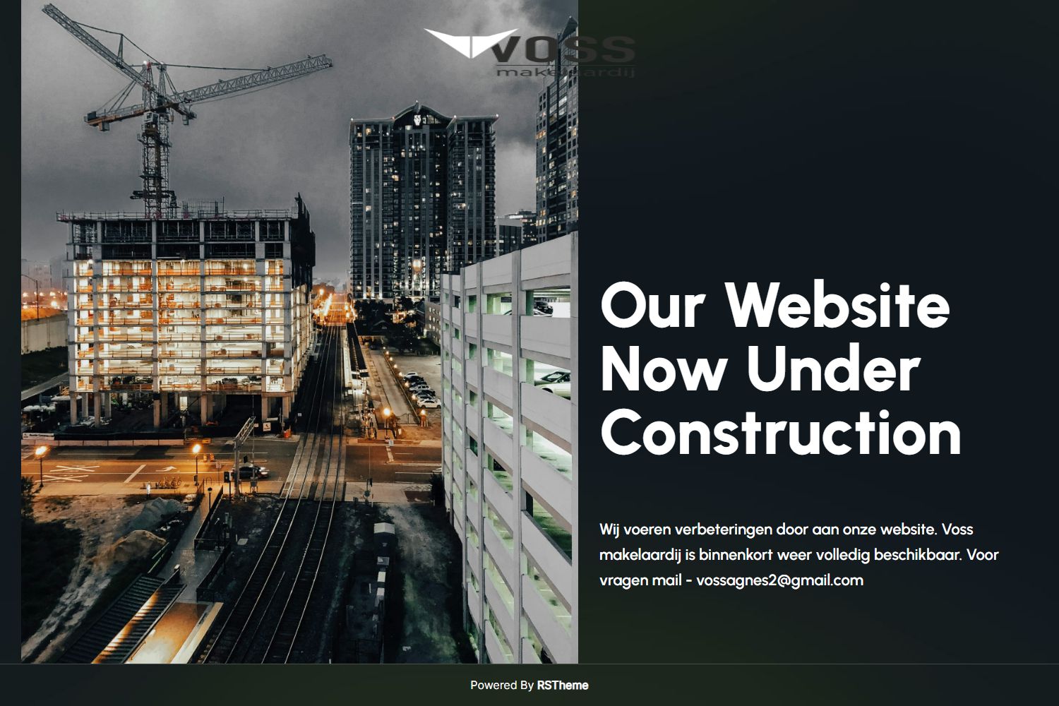 Screenshot van de website van vossmakelaardij.nl