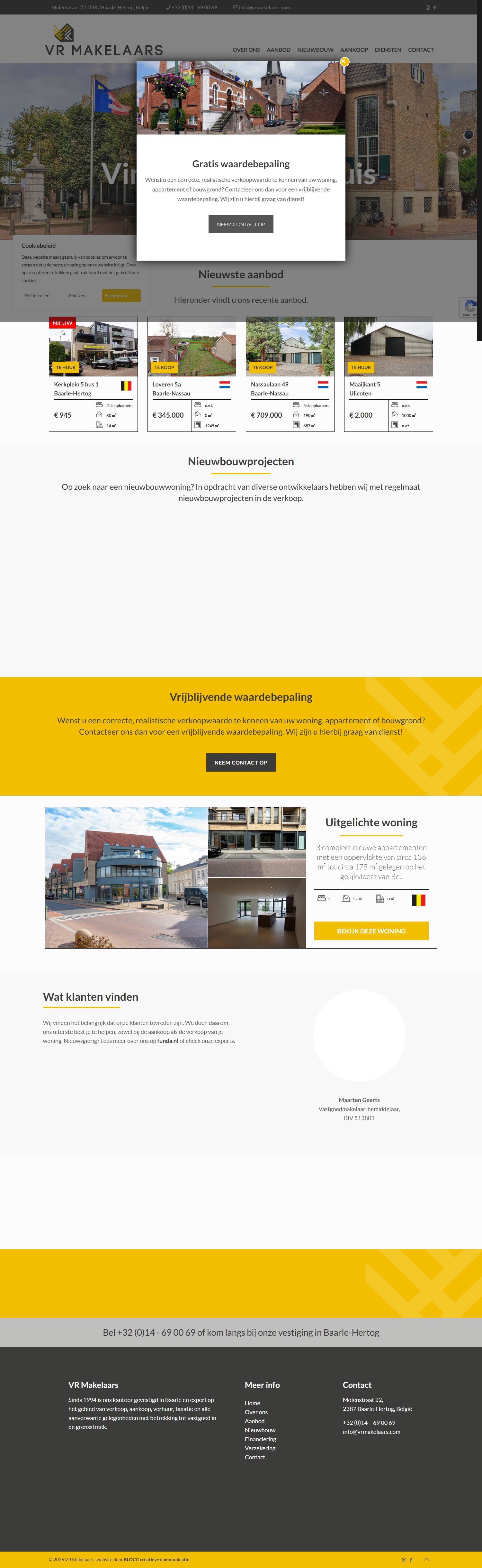Capture d'écran du site web de www.vrmakelaars.com
