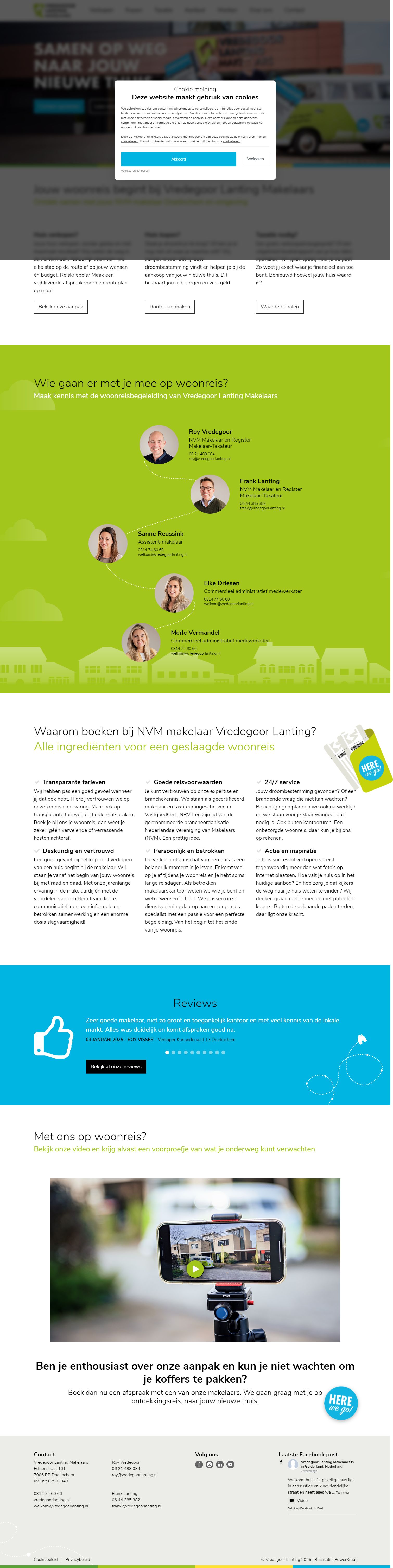 Screenshot van de website van www.vredegoorlanting.nl