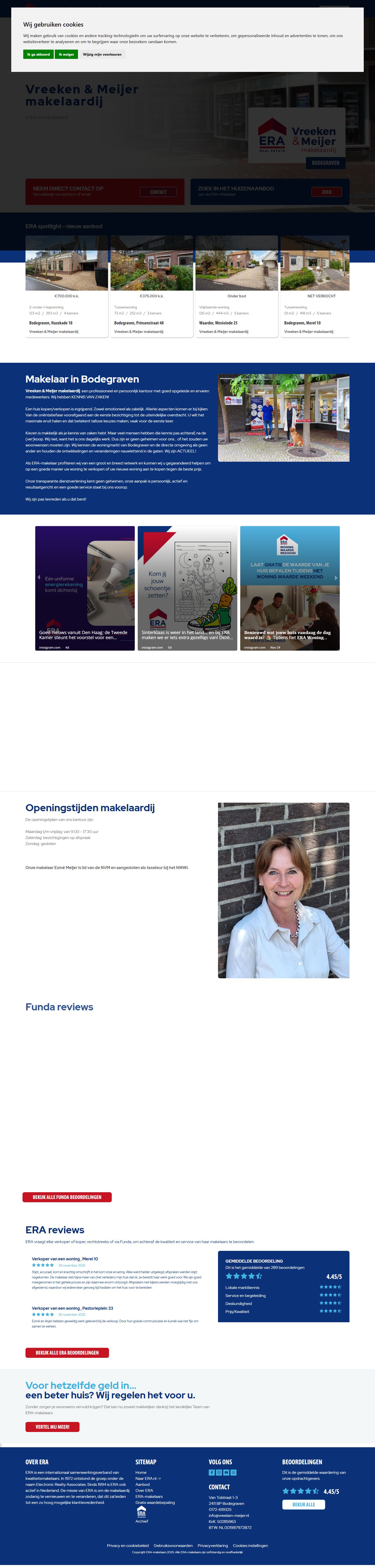Screenshot of the website of www.vreeken-meijer.nl