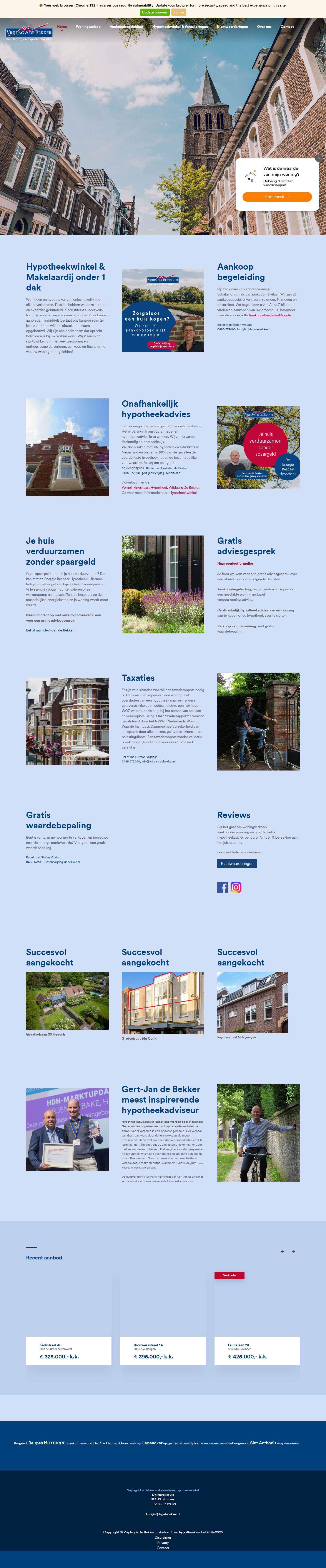 Screenshot van de website van www.vrijdag-debekker.nl