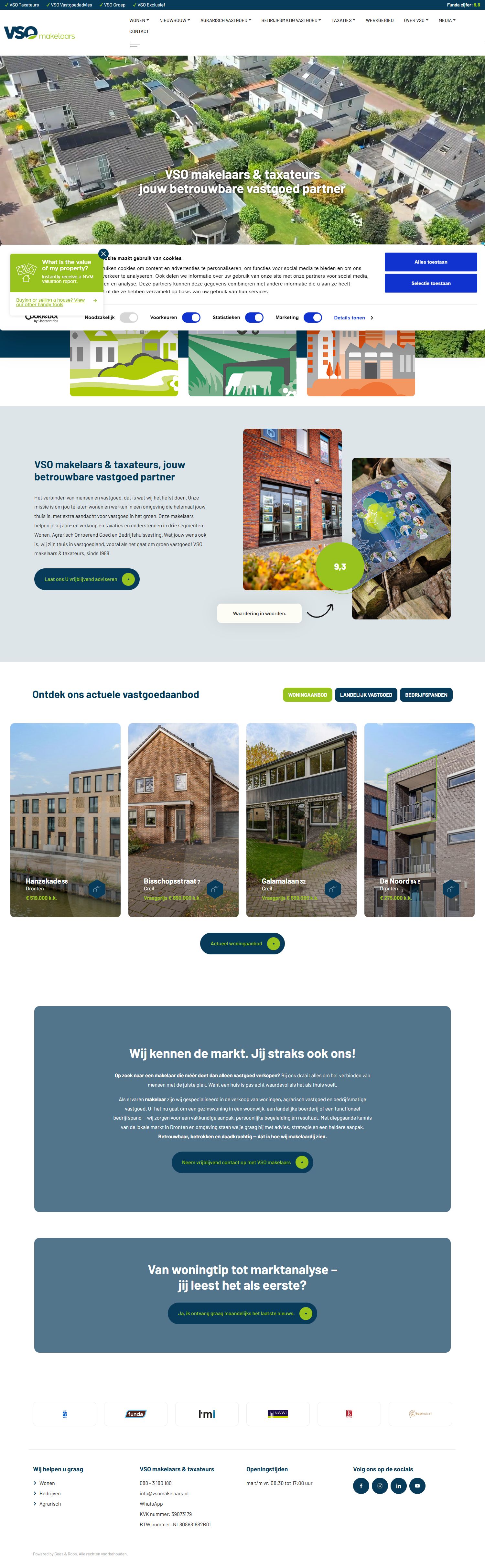 Capture d'écran du site web de www.vsomakelaars.nl