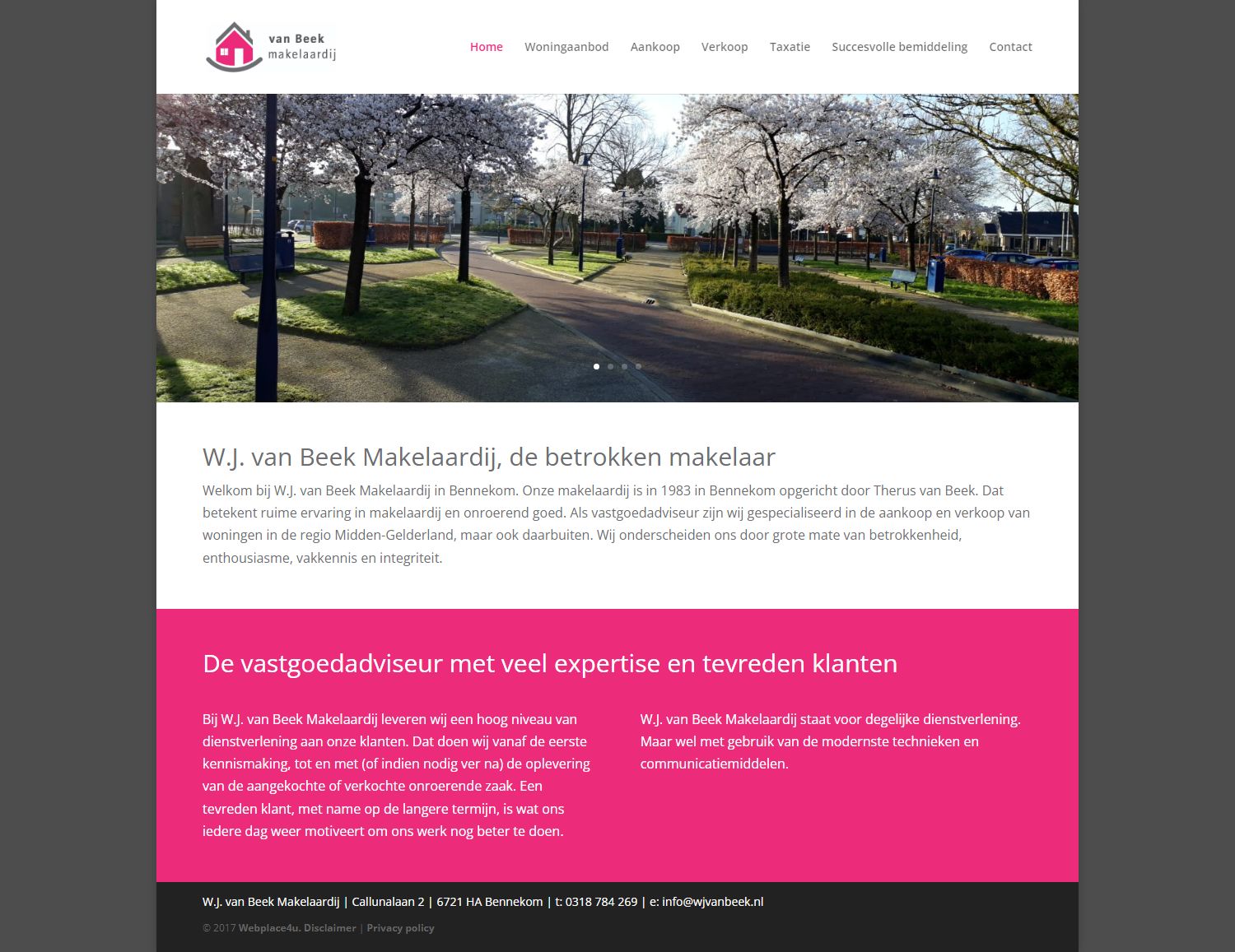 Screenshot van de website van www.wjvanbeek.nl