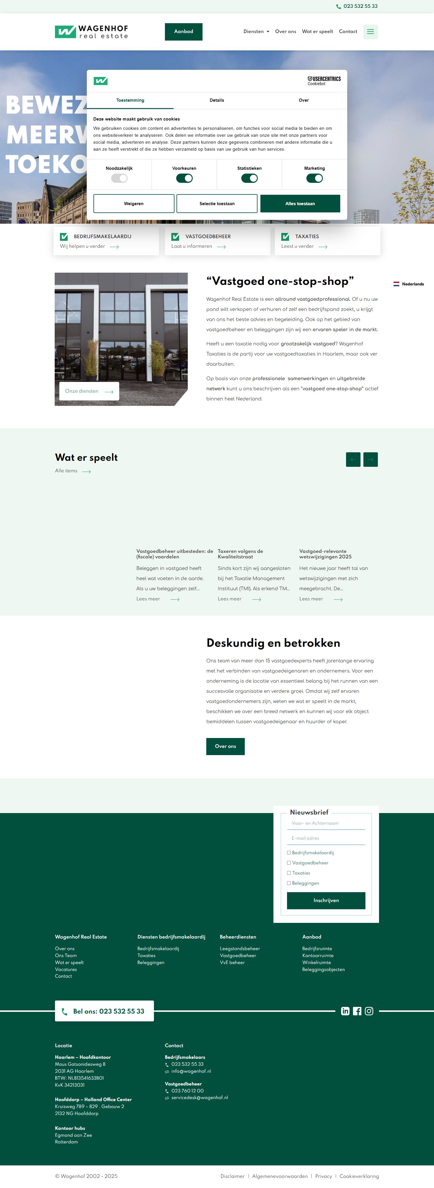Screenshot der Website von www.wagenhof.nl