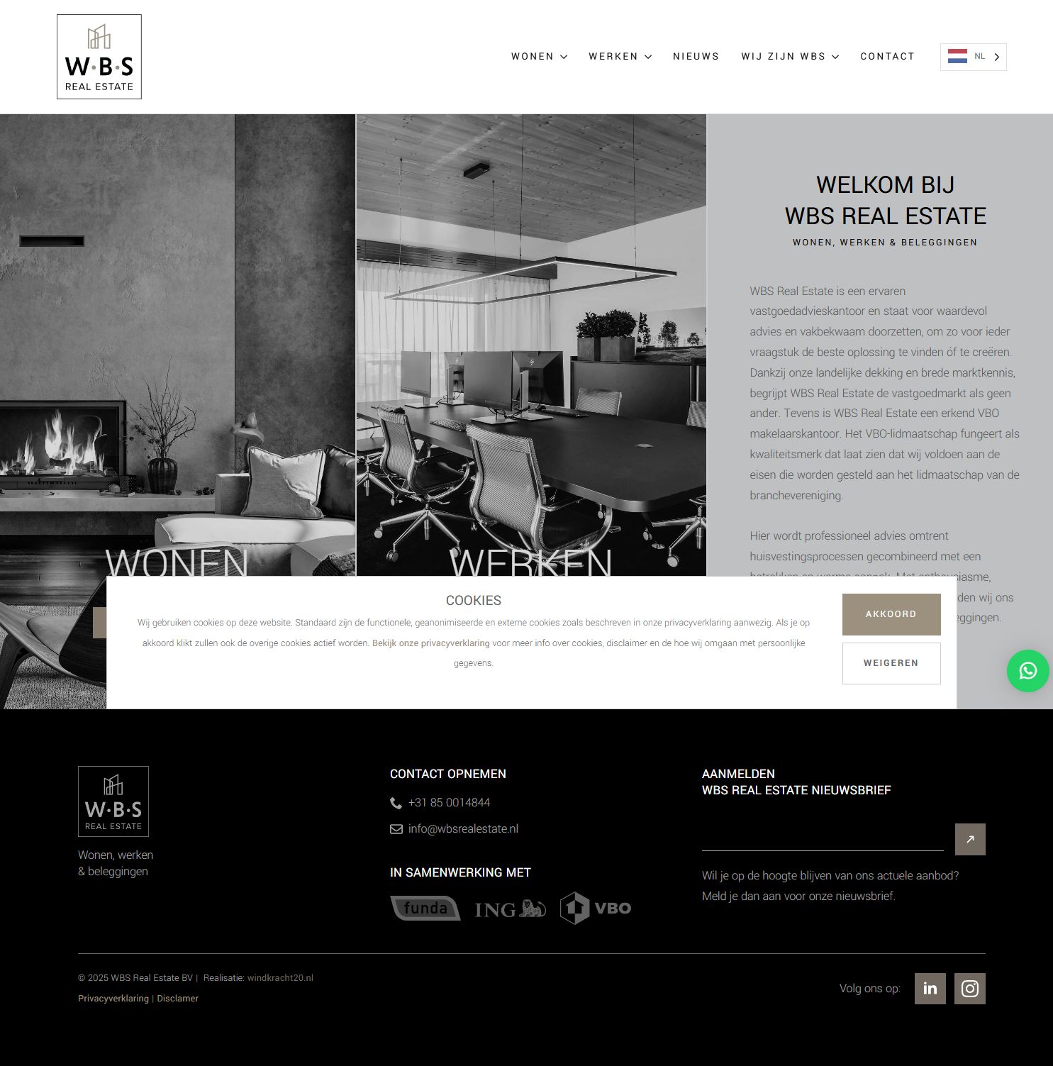 Capture d'écran du site web de www.wbsrealestate.nl