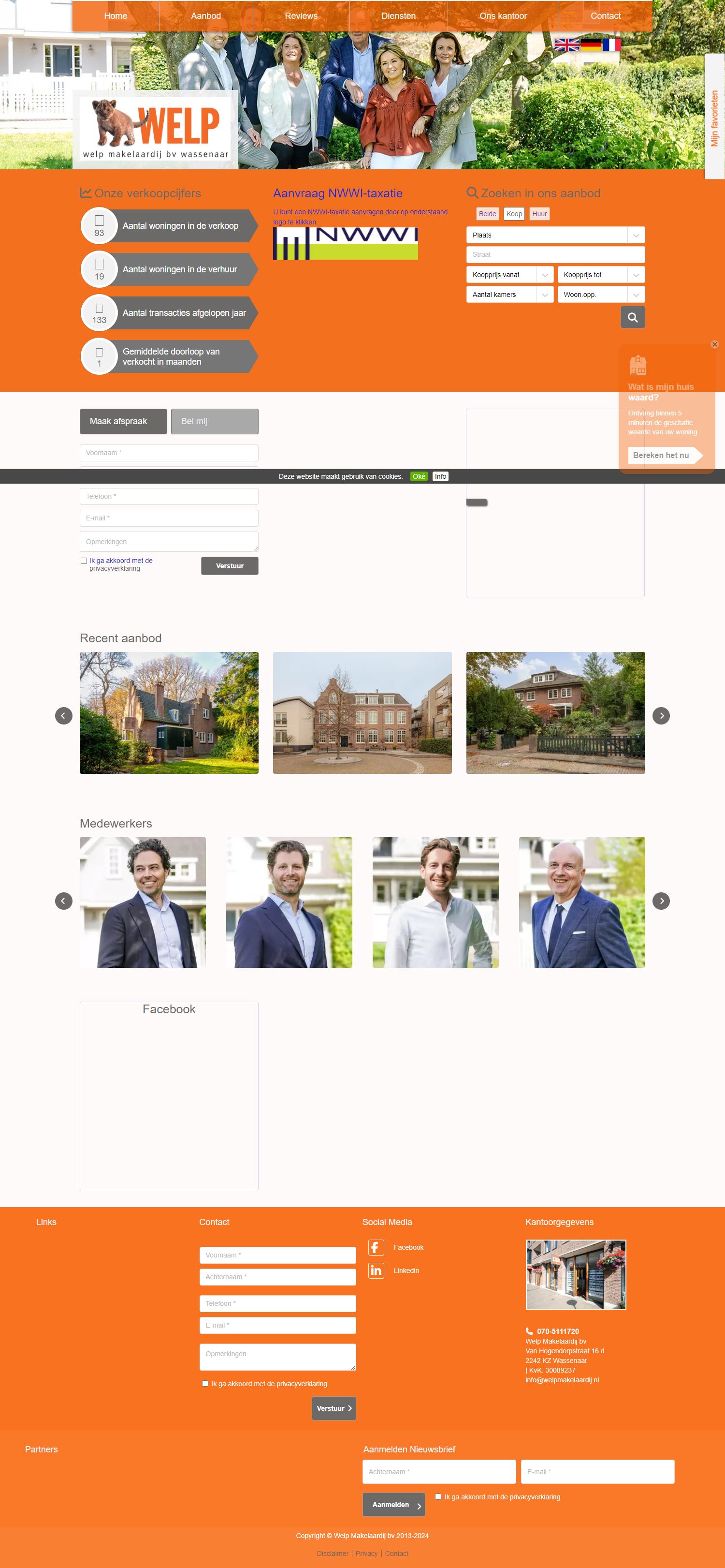 Screenshot van de website van www.welpmakelaardij.nl