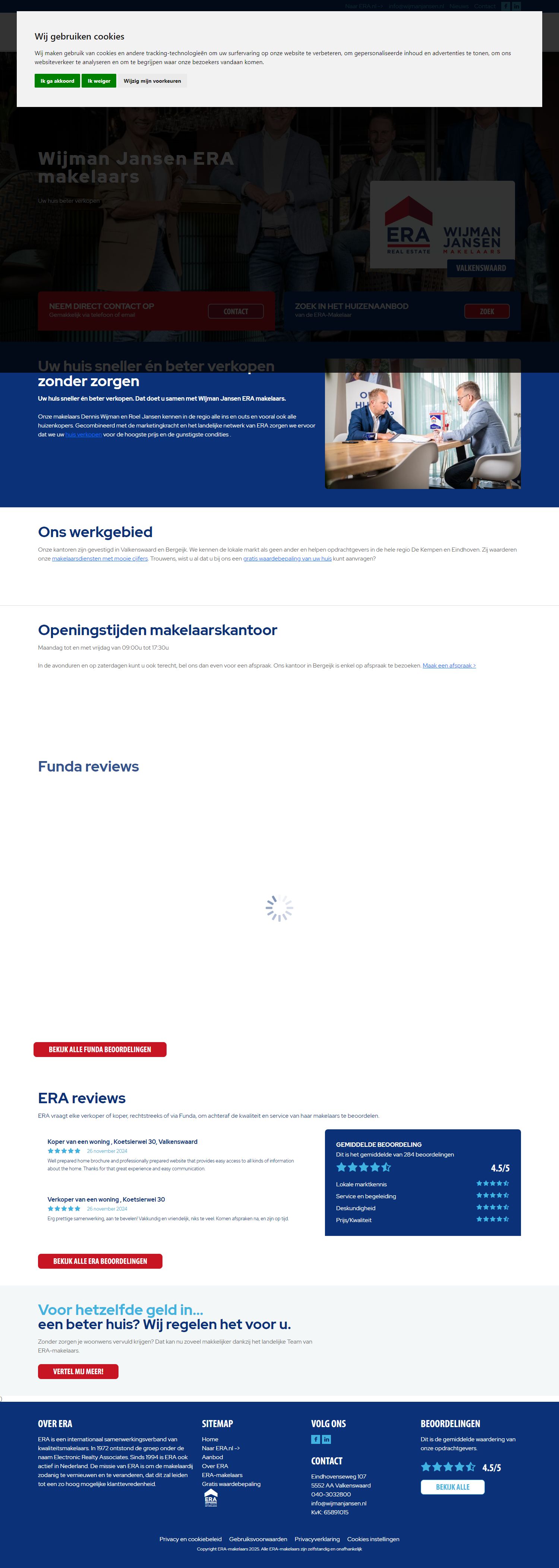 Screenshot van de website van www.wijmanjansen.nl