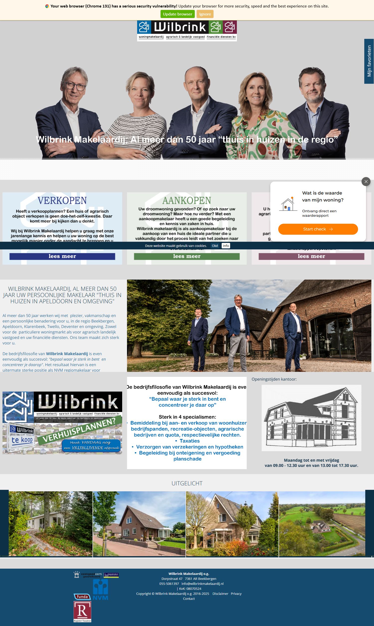 Screenshot of the website of www.wilbrinkmakelaardij.nl